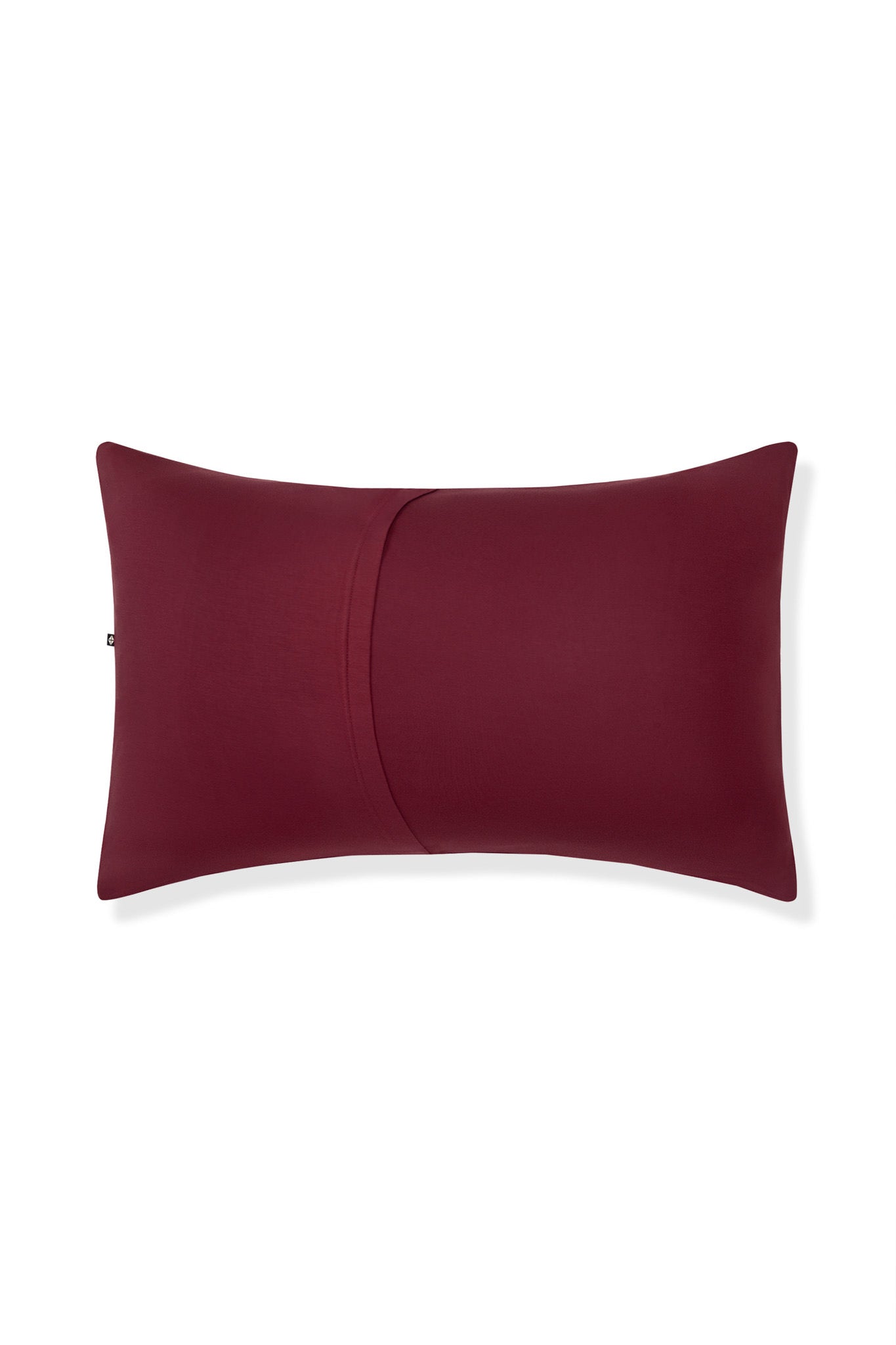 Back Side Standard Pillowcase in Burgundy on a white background