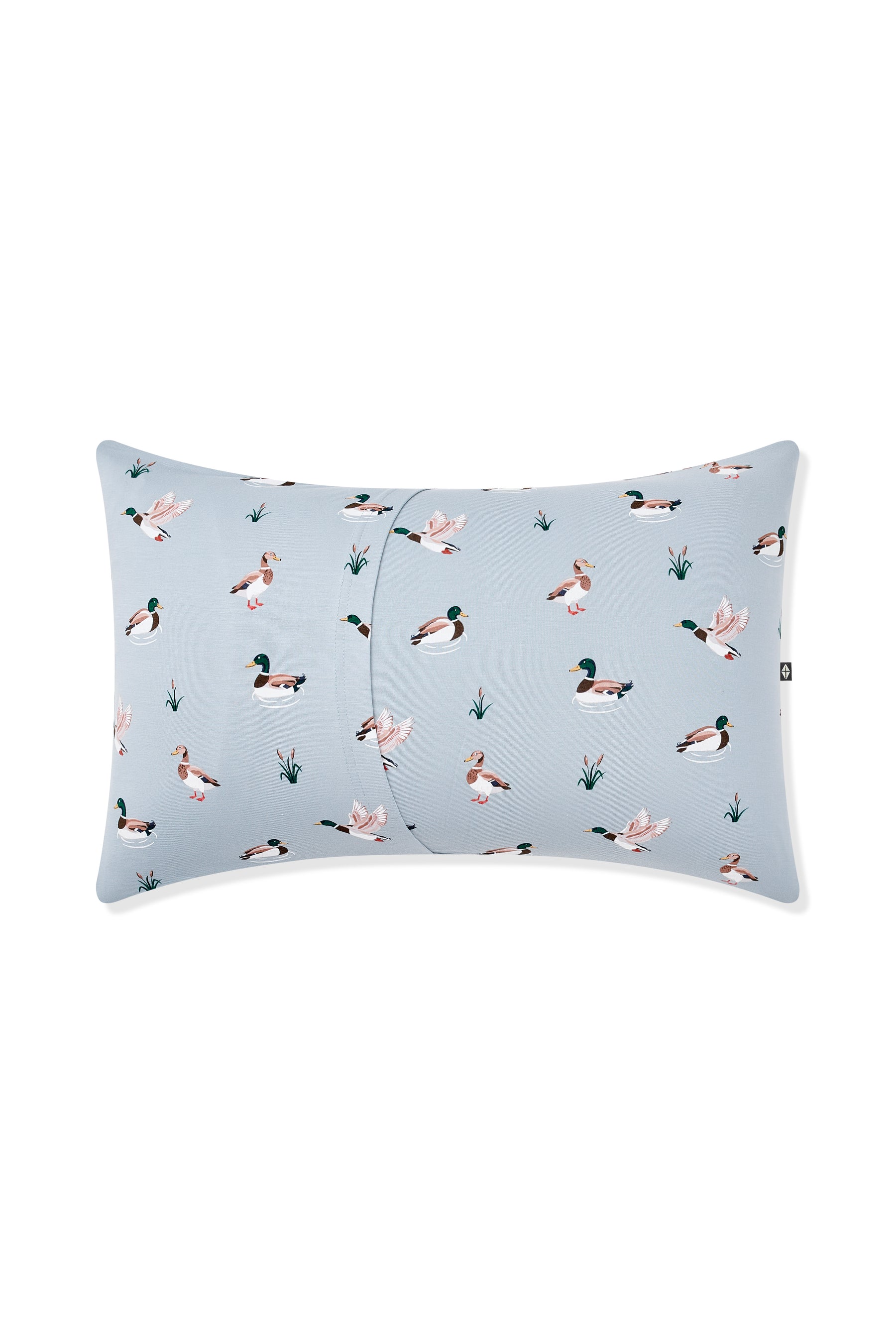 Back of the Standard Pillowcase in Mallard Duck showing the envelope closure