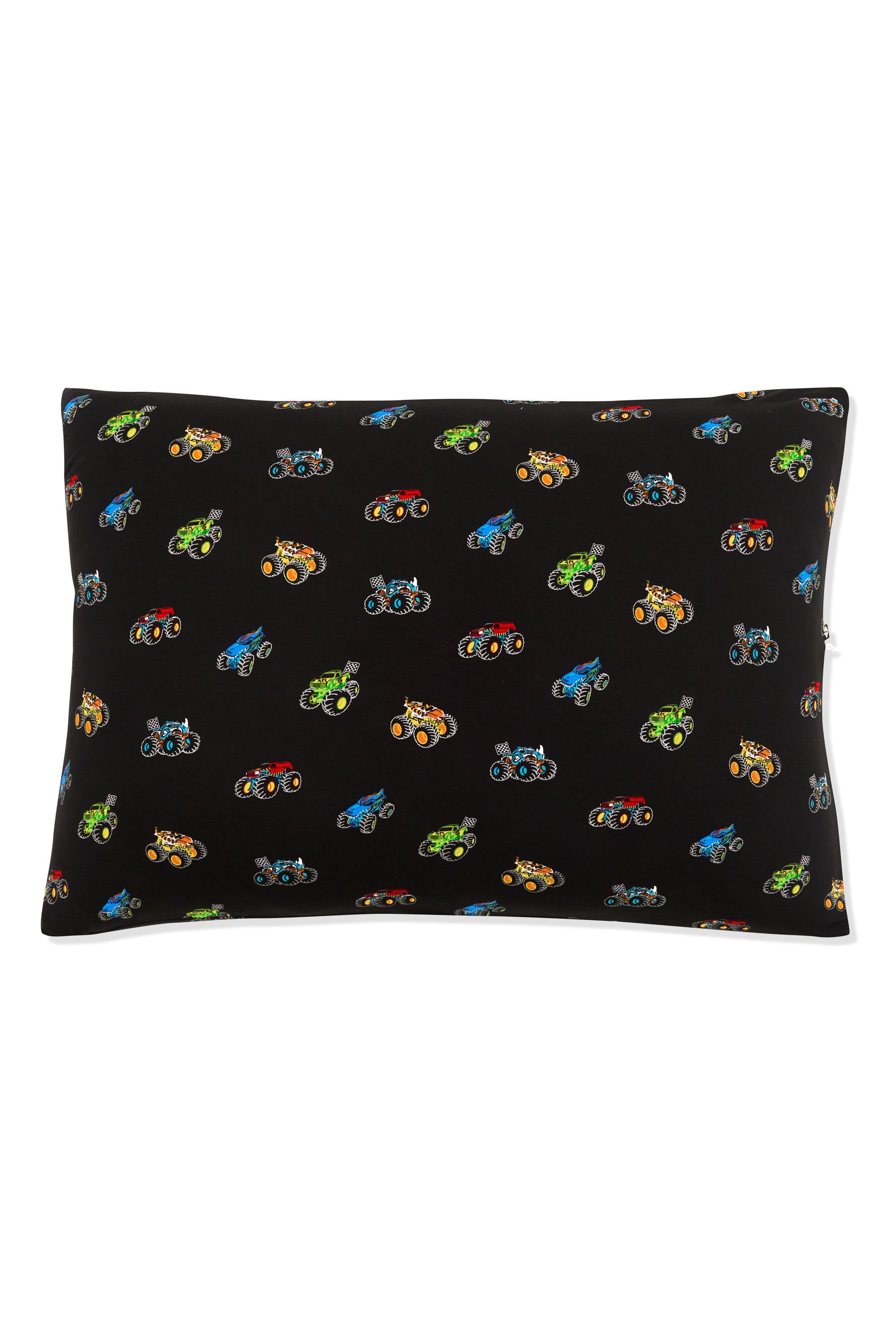 Standard Pillowcase in Monster Truck print on white background
