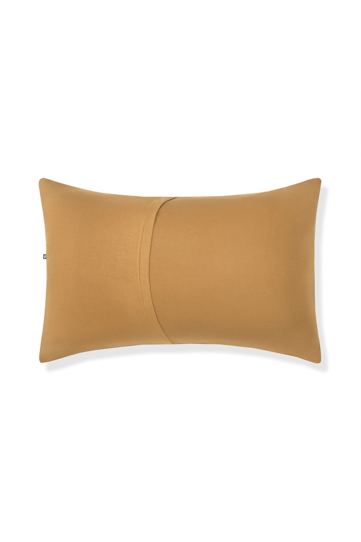 Back Side Standard Pillowcase in Ochre on a white background