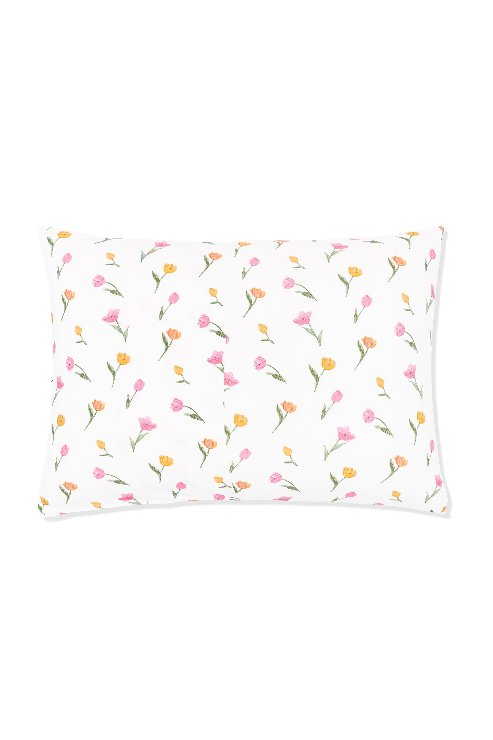 The back of the Standard Pillowcase in Tulip showing the envelope closure