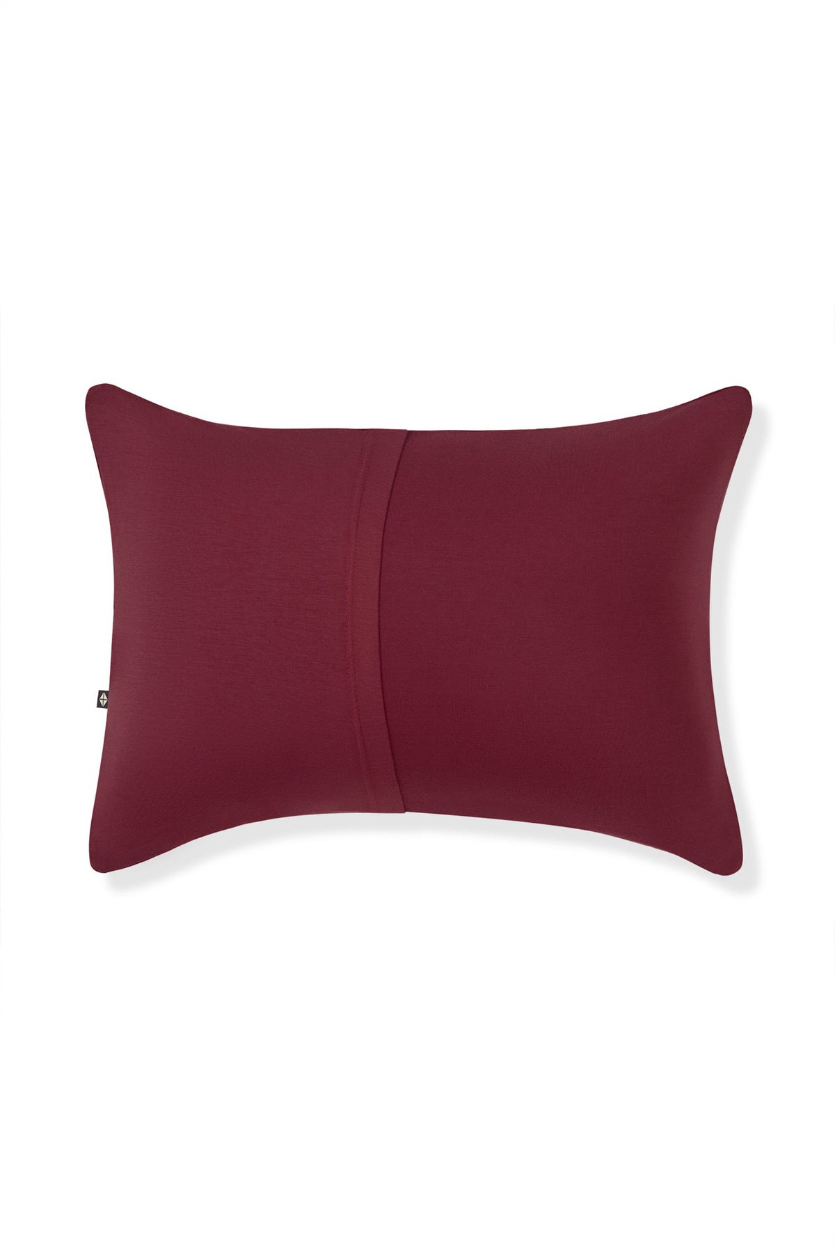 Back side of Toddler Pillowcase in Burgundy on a white background