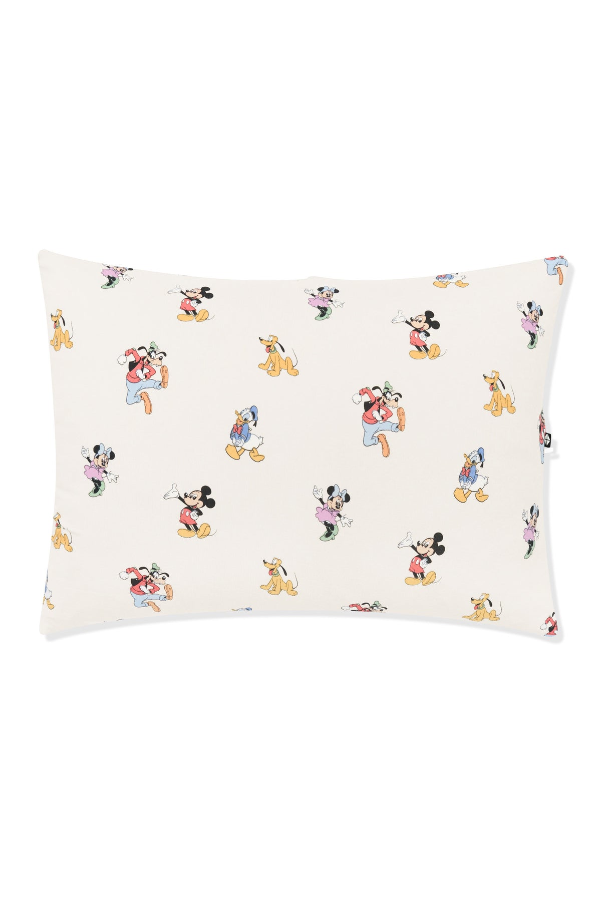 Toddler Pillowcase with Mickey Mouse and Friends print on an oat background