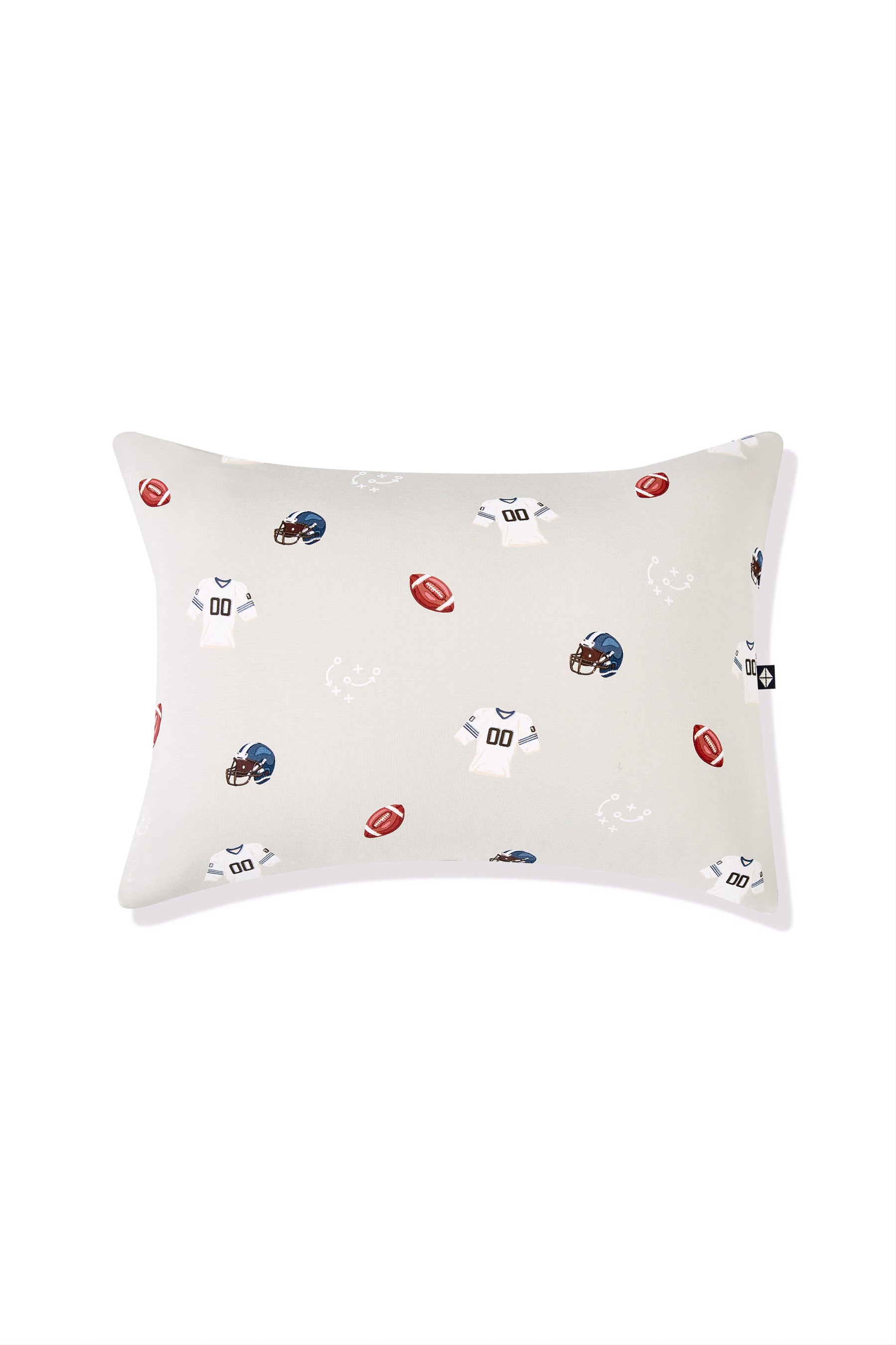 Toddler Pillowcase in Vintage Football print on a white background