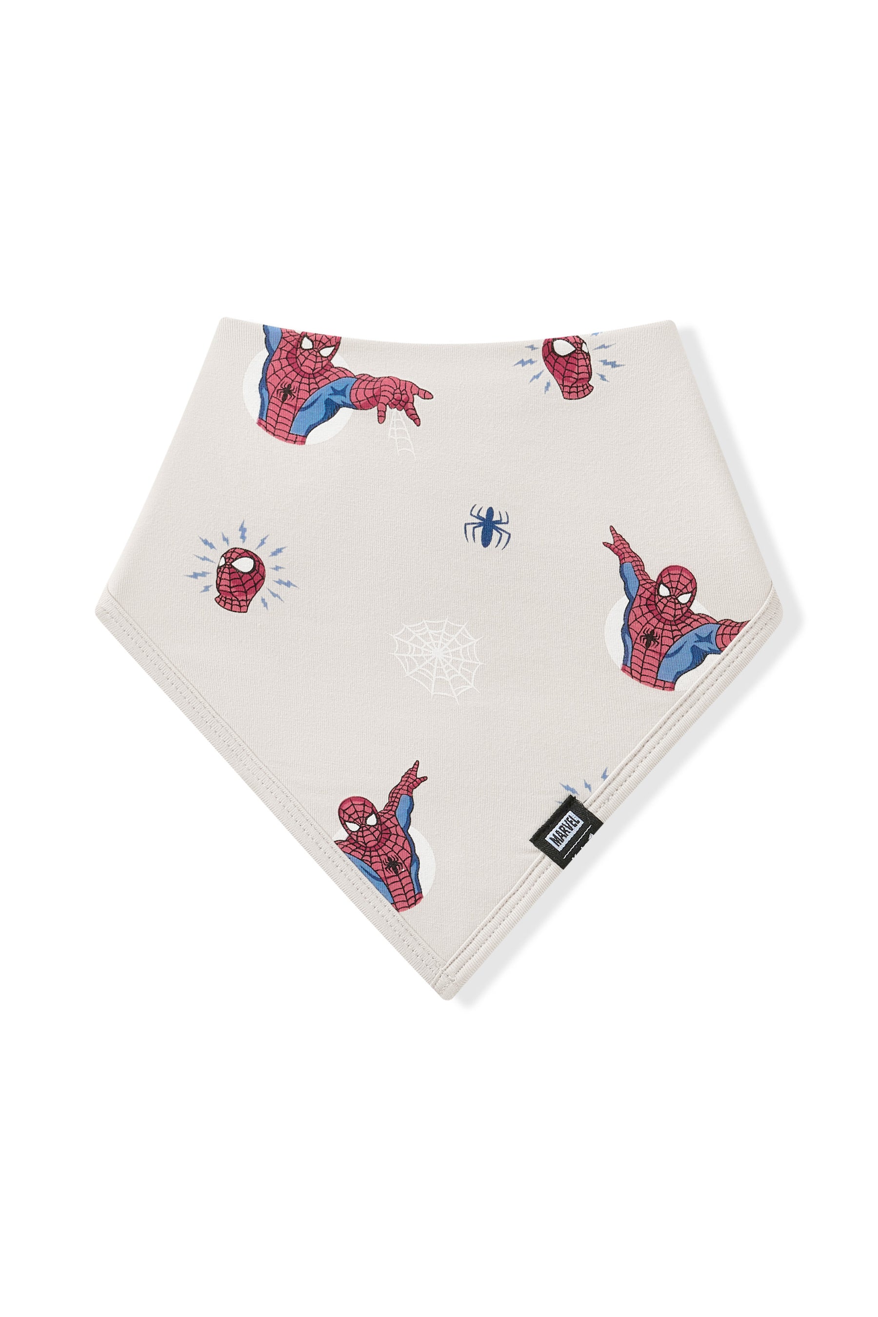 Oat Bib with Spider-Man print on a white background