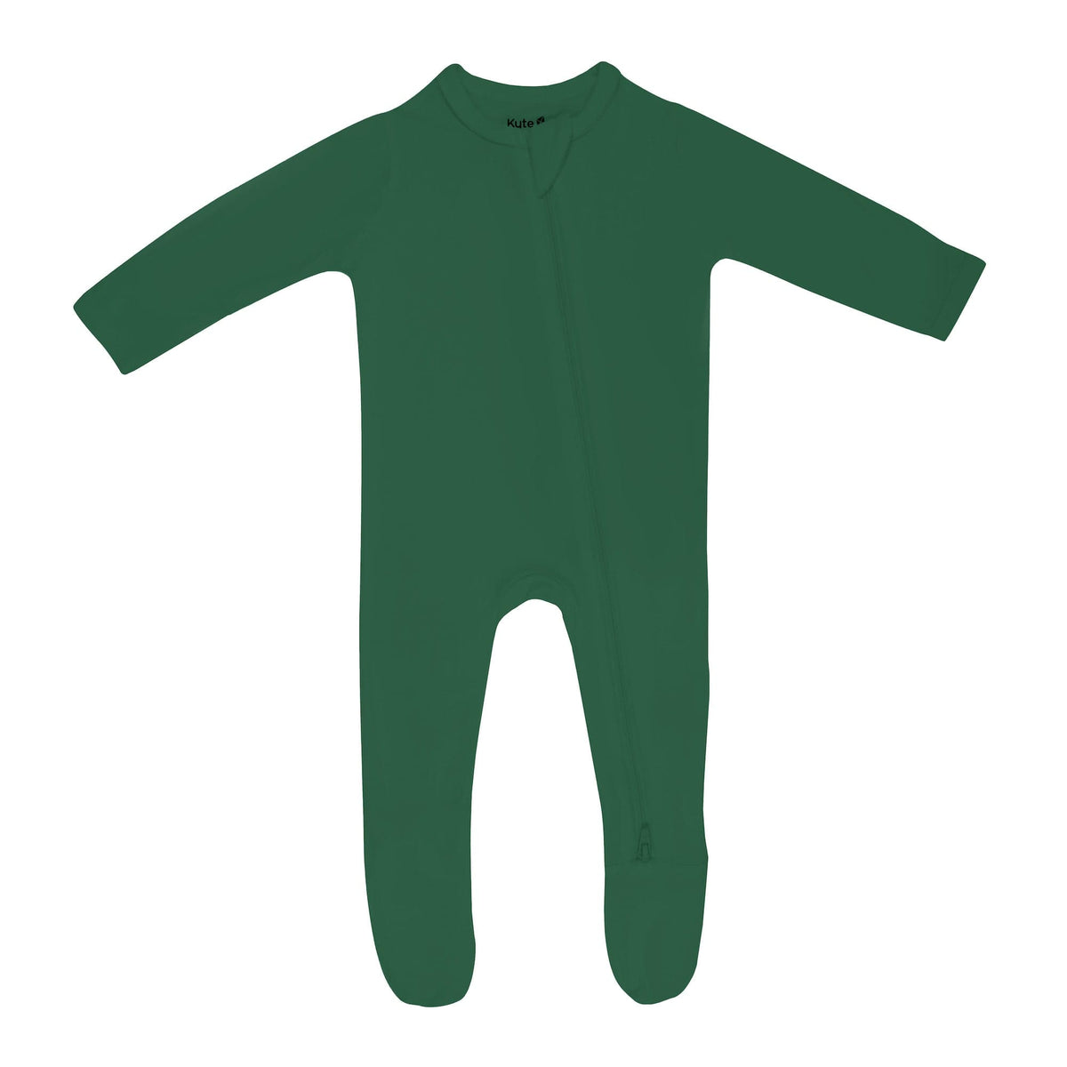 zippered footie in forest