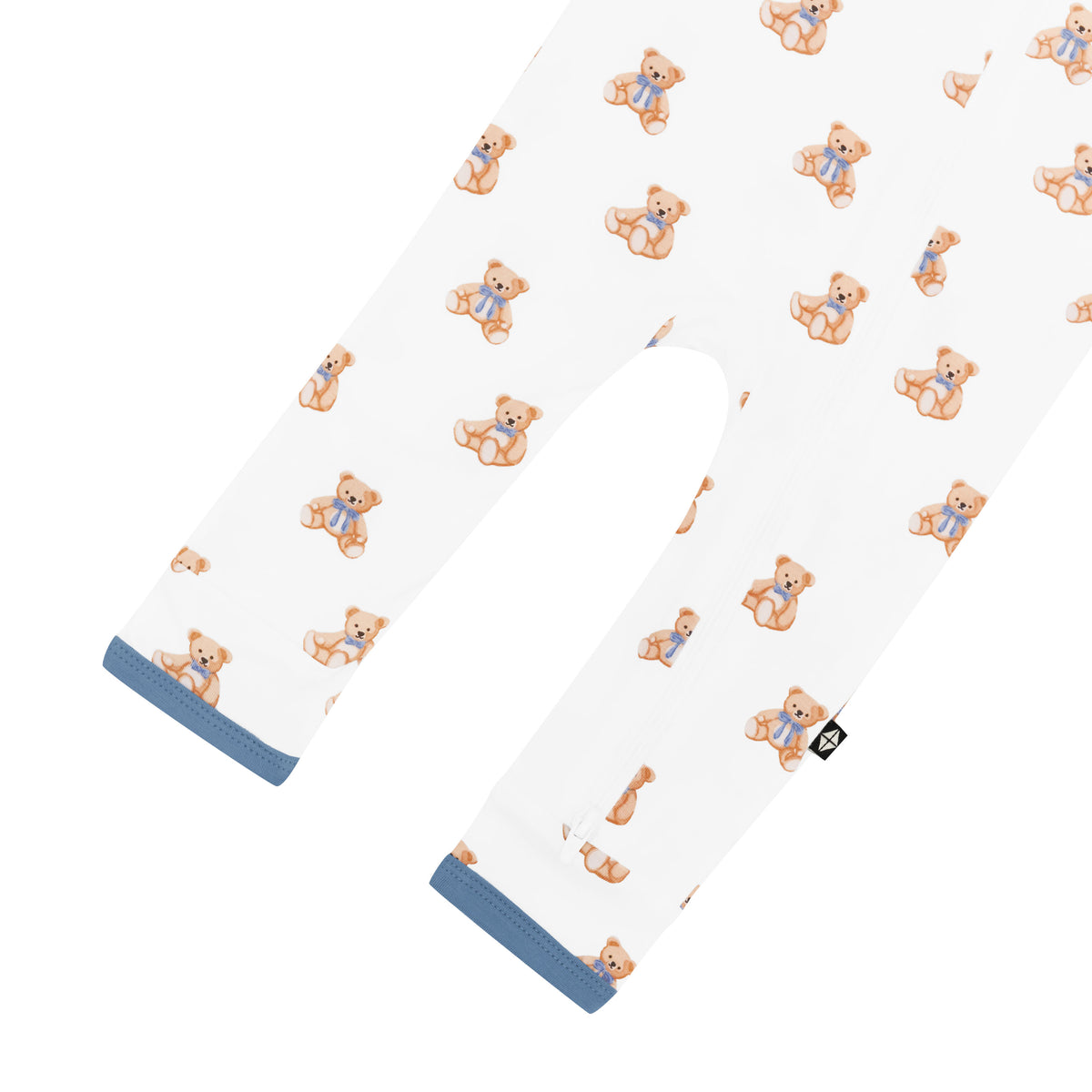 Zippered Romper in Teddy Bear bottom zipper