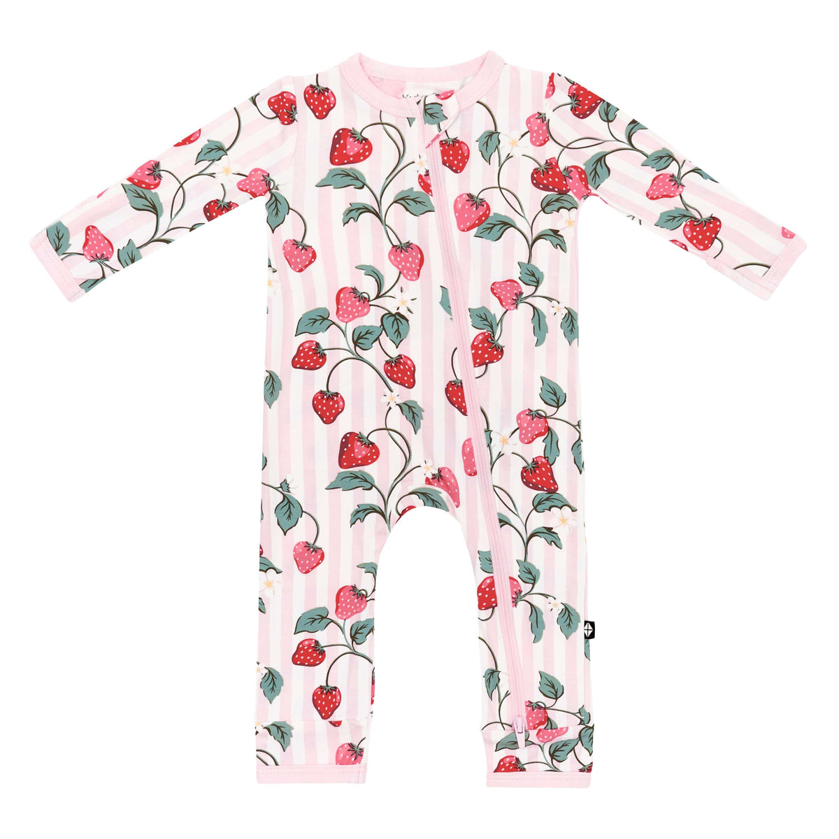 Product photo of the Zippered Romper in Strawberry Fields