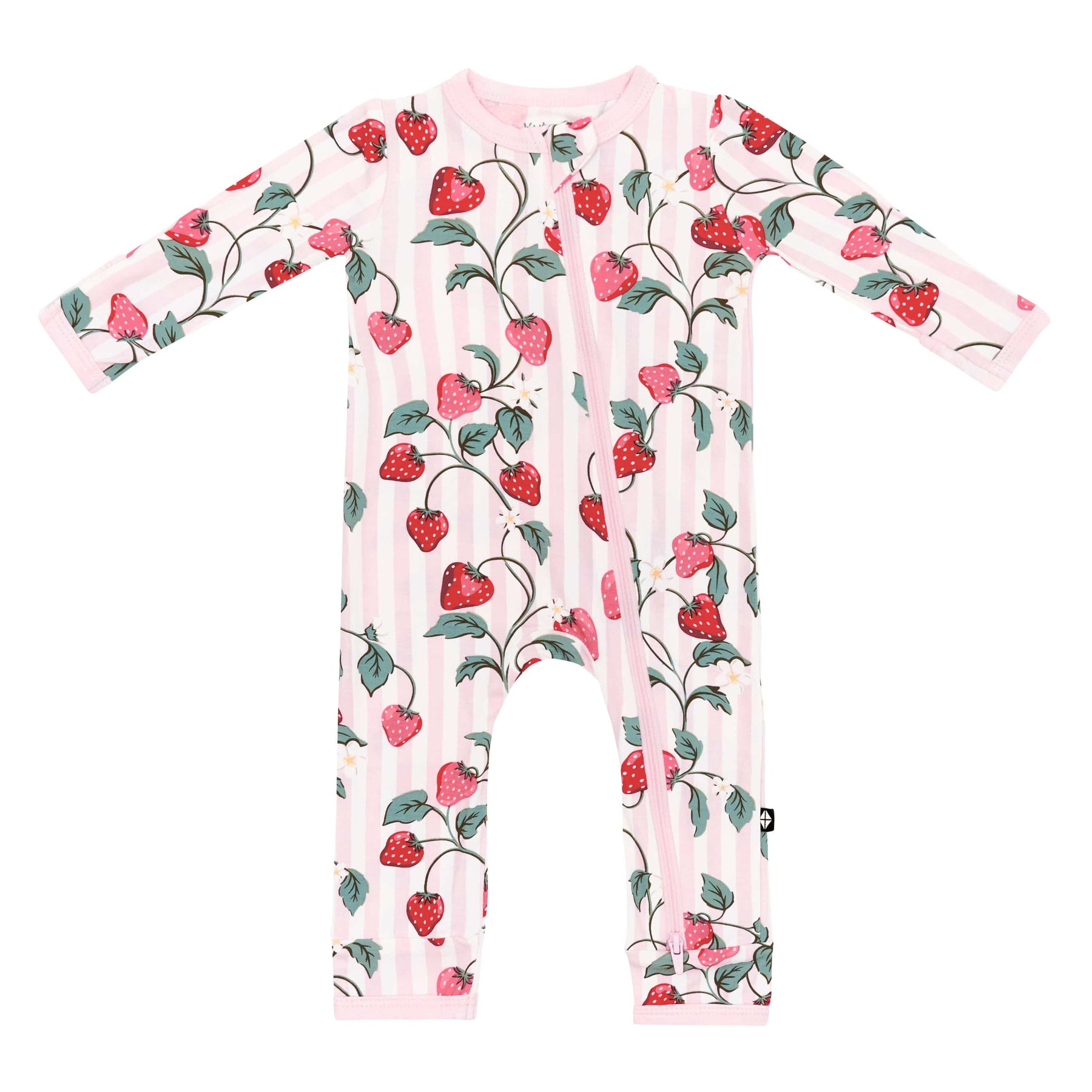 Product photo of the Zippered Romper in Strawberry Fields