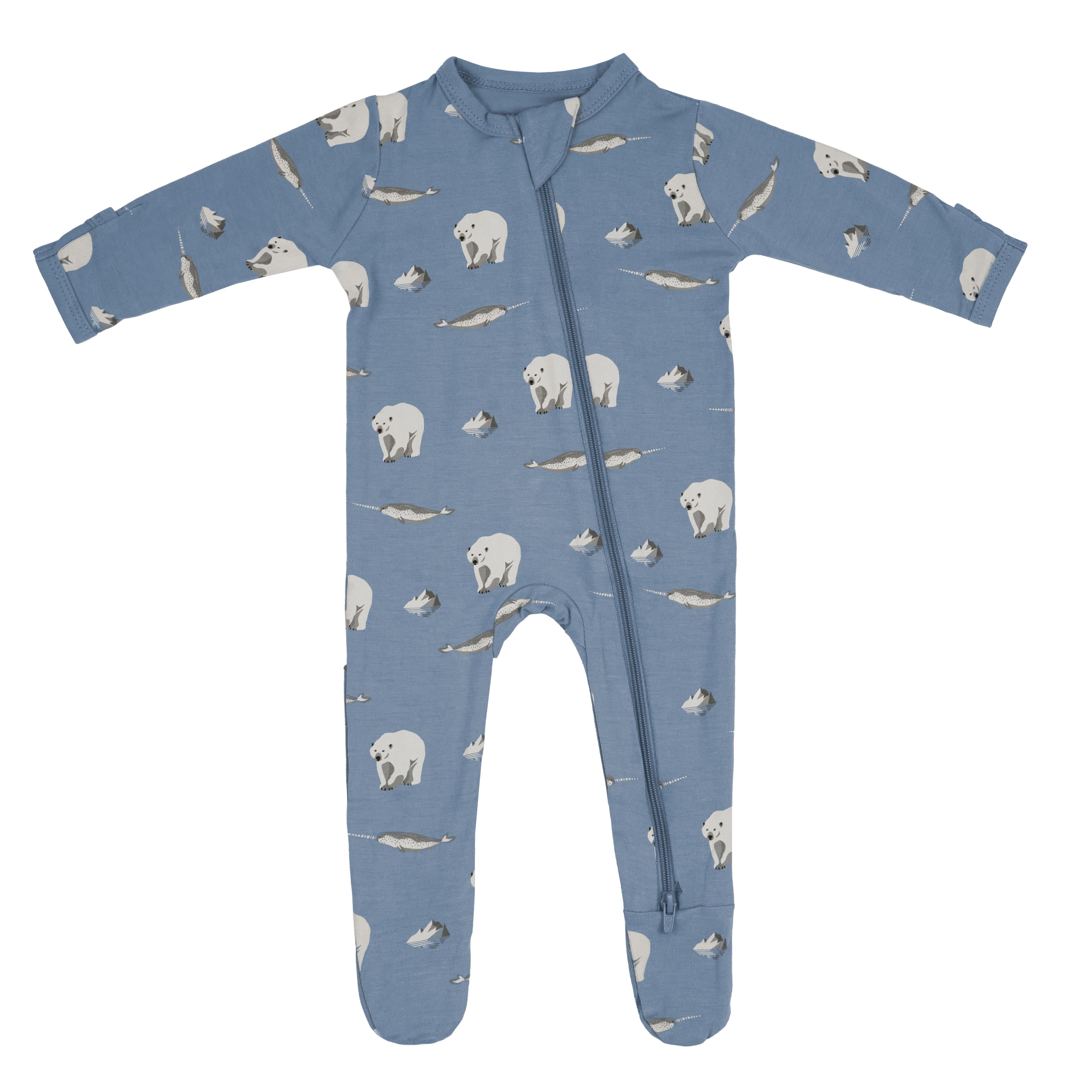 zippered footie in arctic