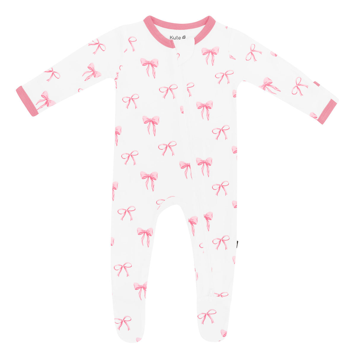 Zippered Footie pajamas in Bow