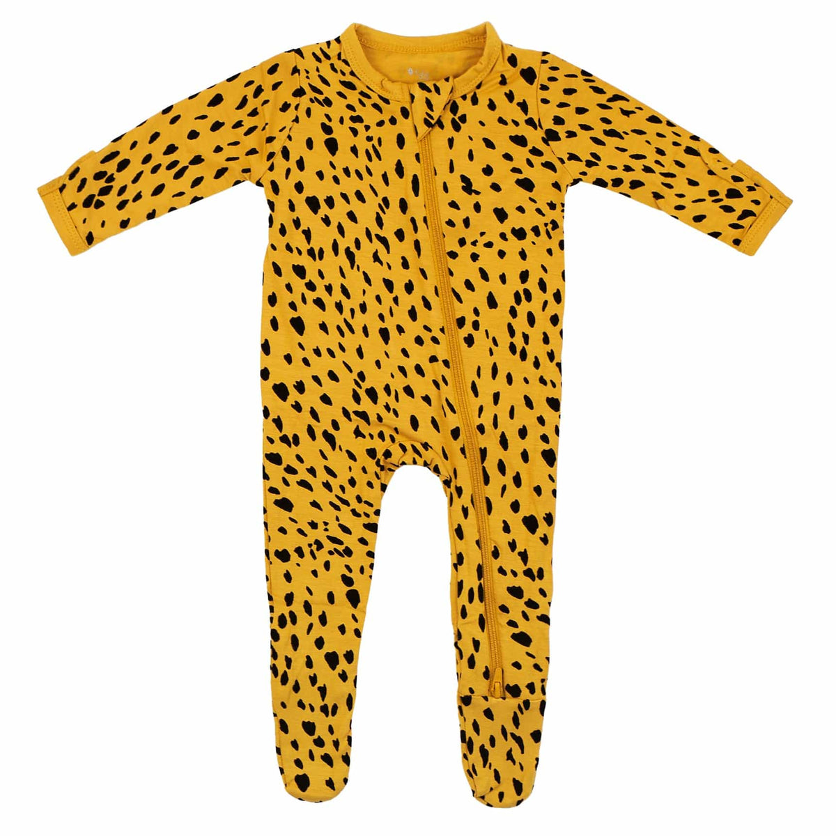 marigold cheetah zippered footie 