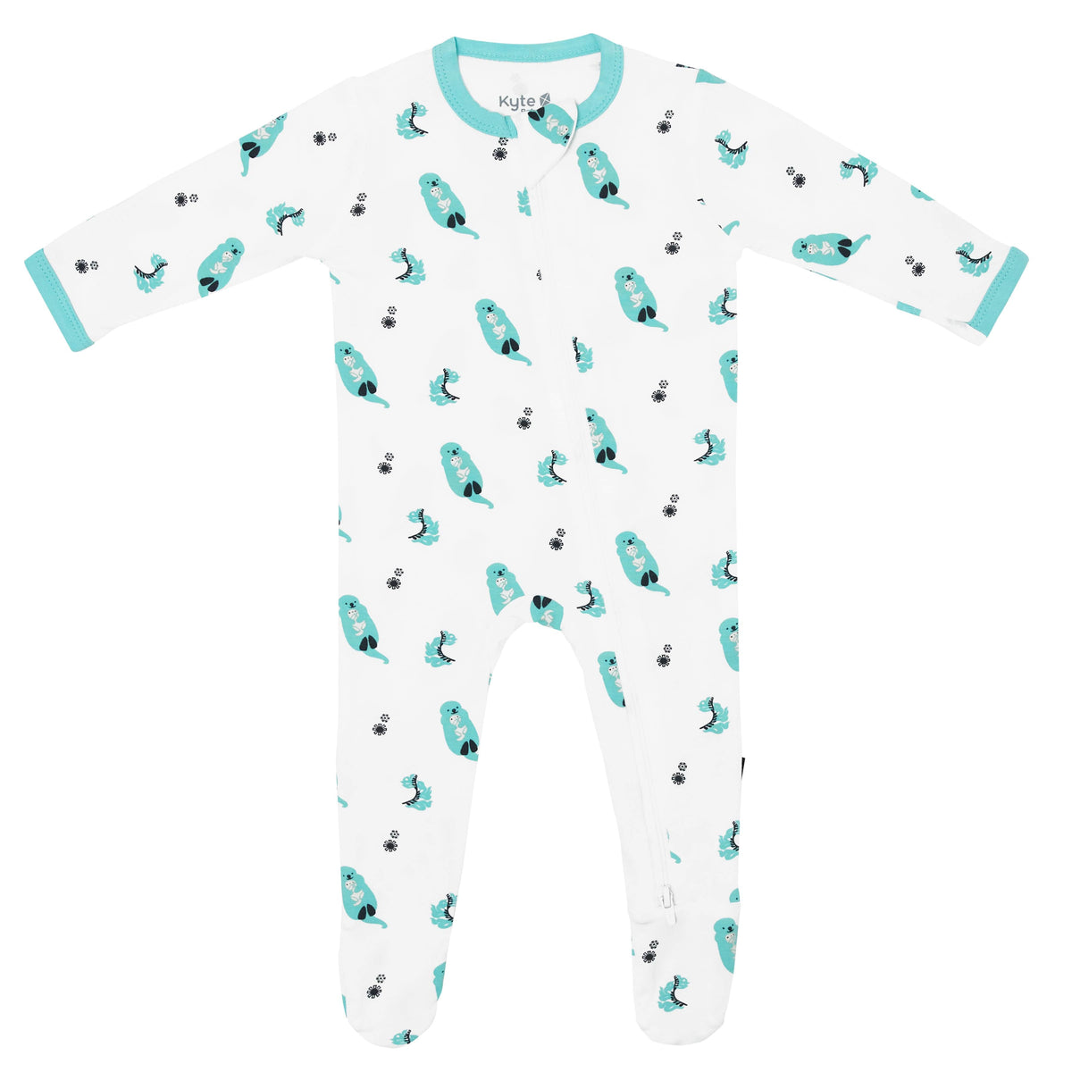 zippered footie in robin cuddle
