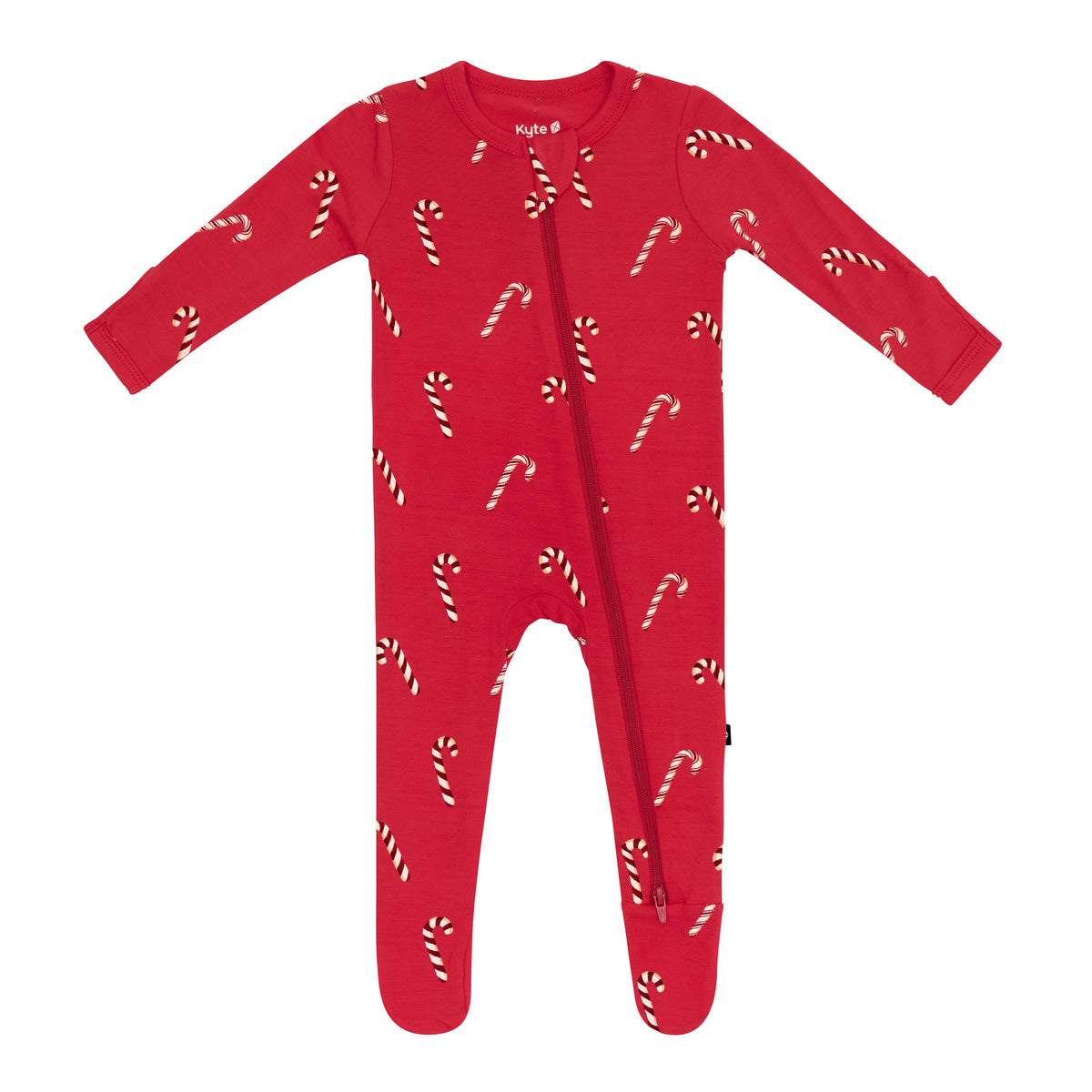 Product photo of the Zippered Footie in Candy Cane