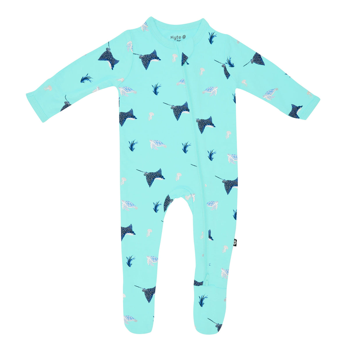 zippered footie in eagle ray