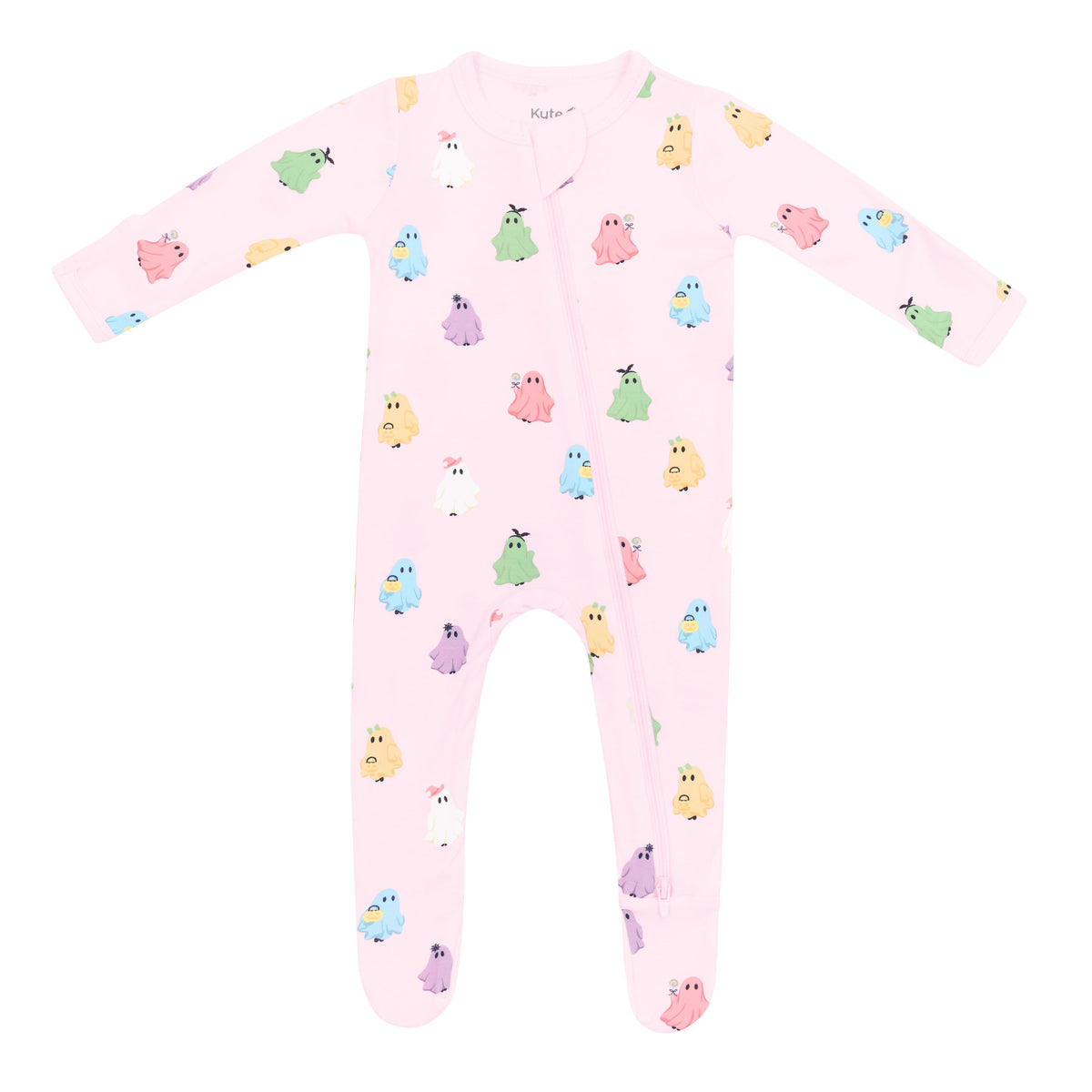 Halloween Zippered Footie in Pastel Ghost