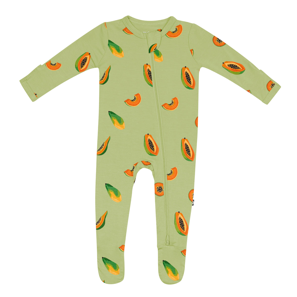 Zippered Footie in Papaya