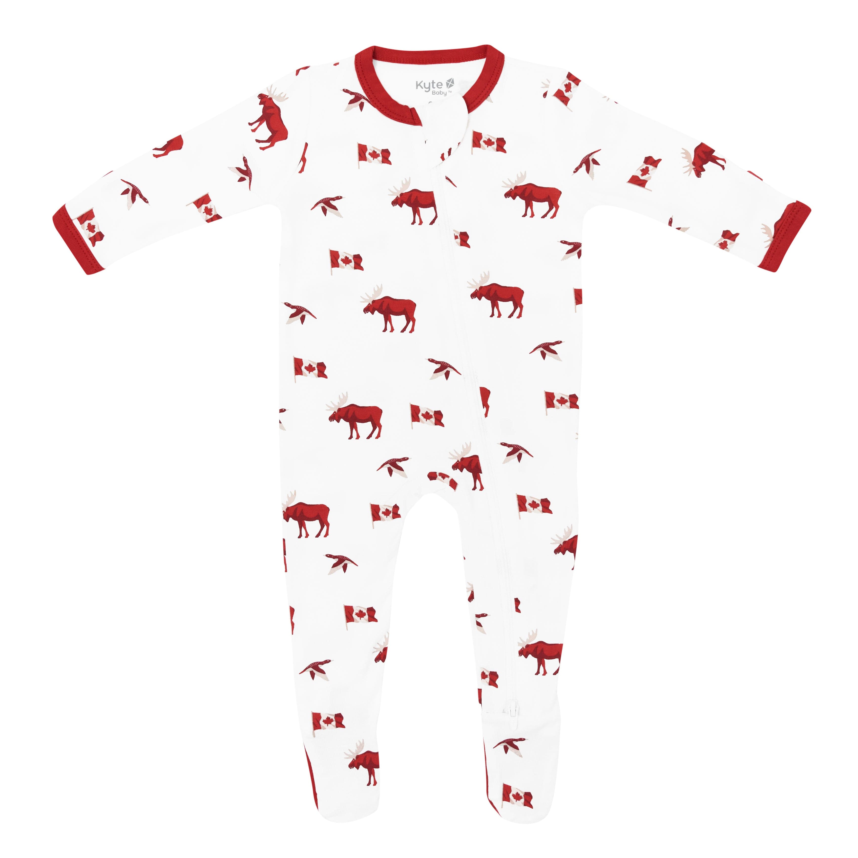 zippered footie in true north