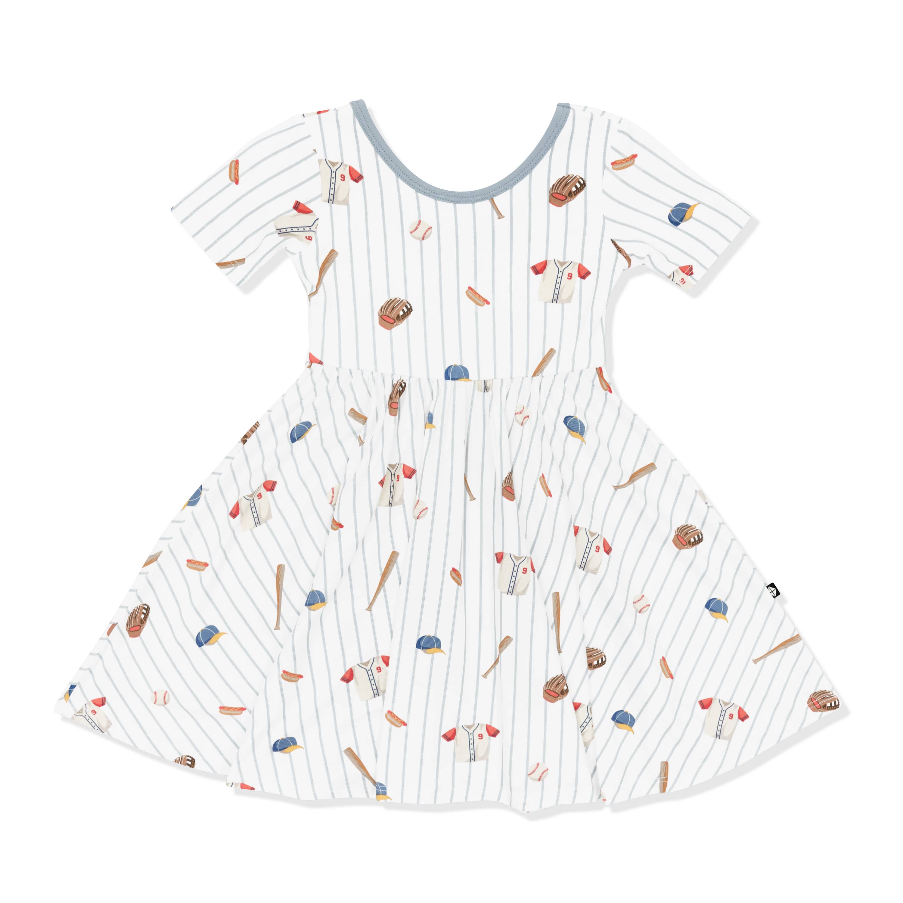 Product photo of the Twirl Dress in Home Run on a white surface