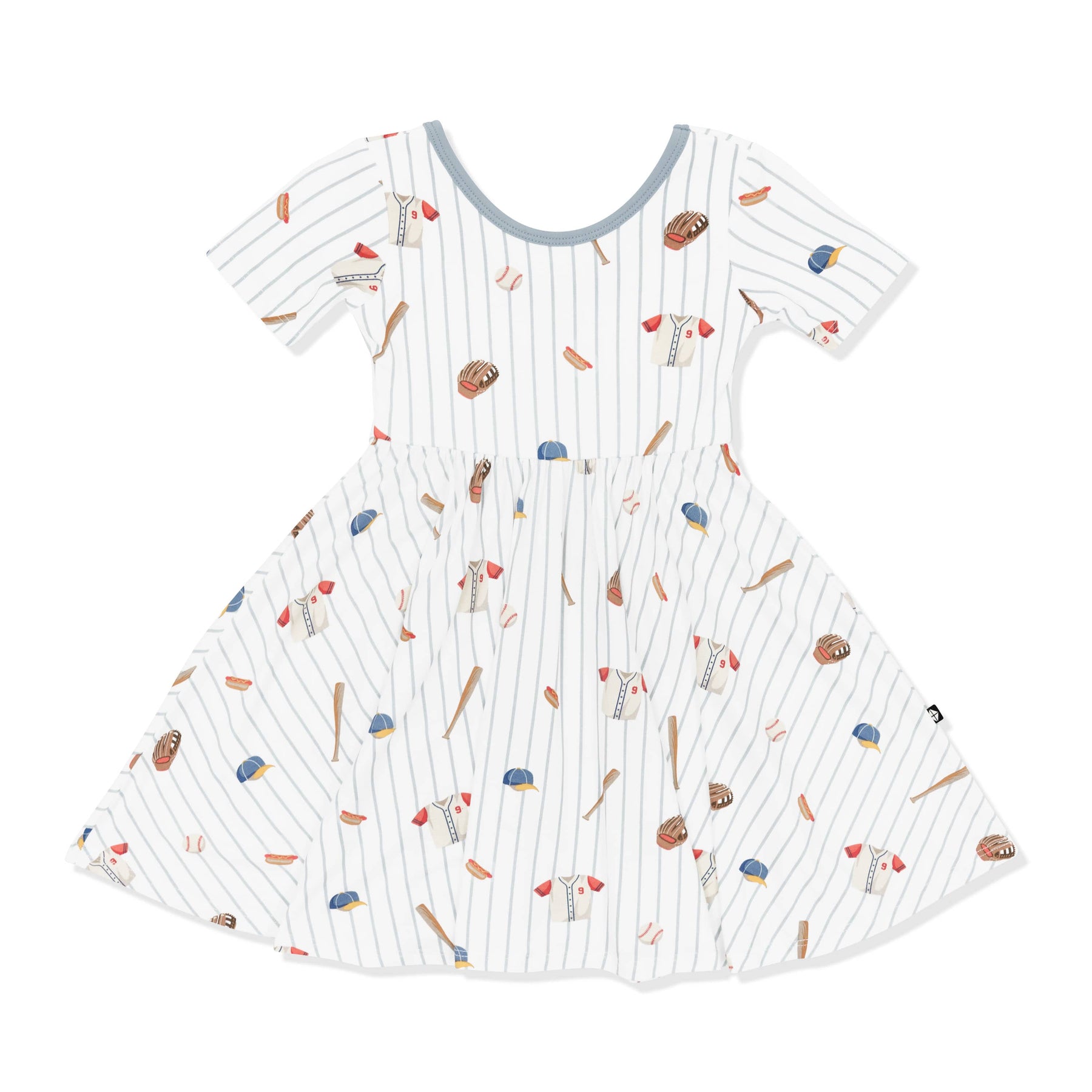 Product photo of the Twirl Dress in Home Run on a white surface