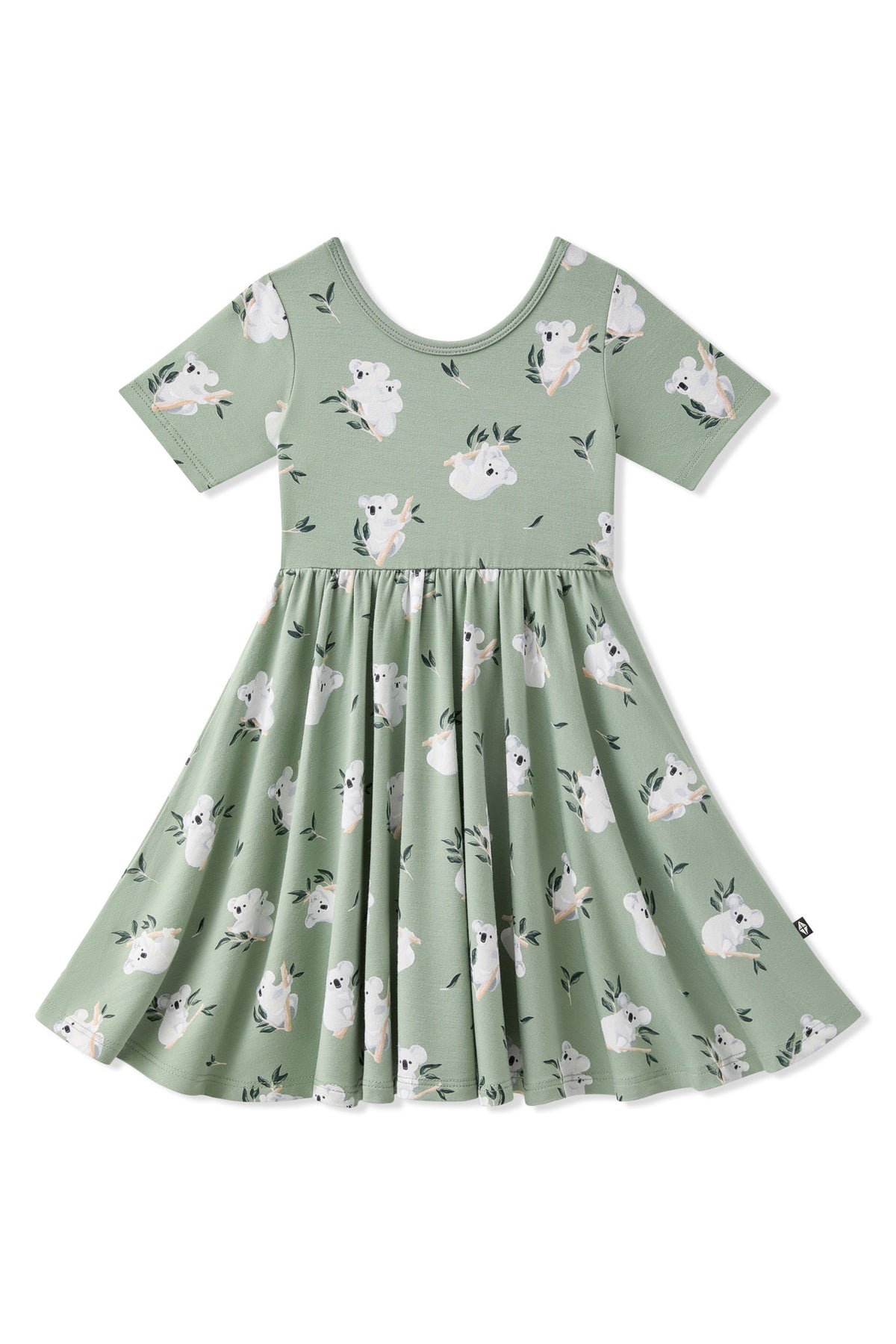 Product photo of the Twirl Dress in Koala on a white surface