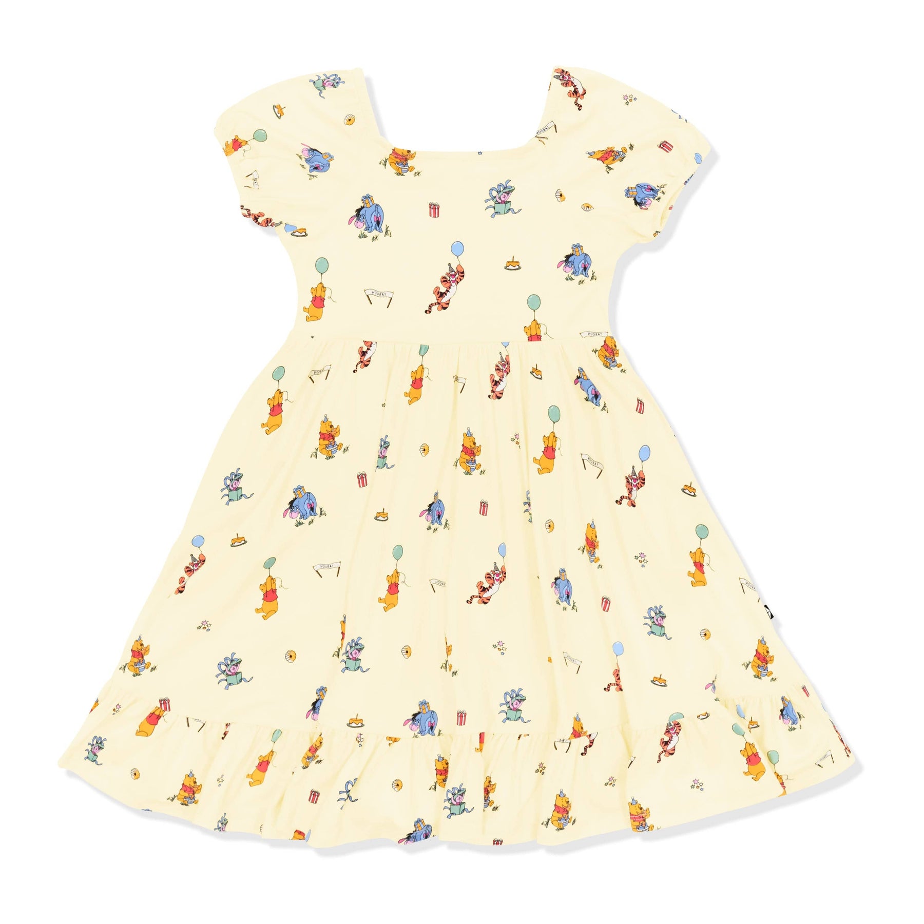 Product photo of the Puff Sleeve Twirl Dress in Winnie the Pooh Celebration