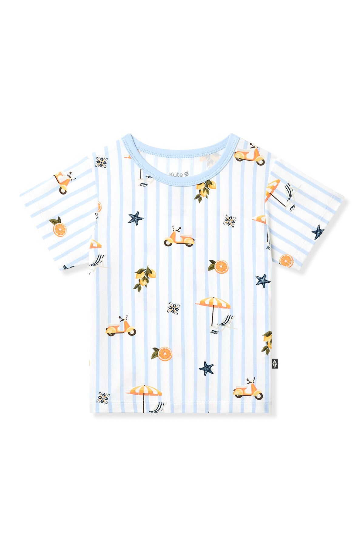 Toddler Basic Tee in Amalfi Coast shown on a white surface