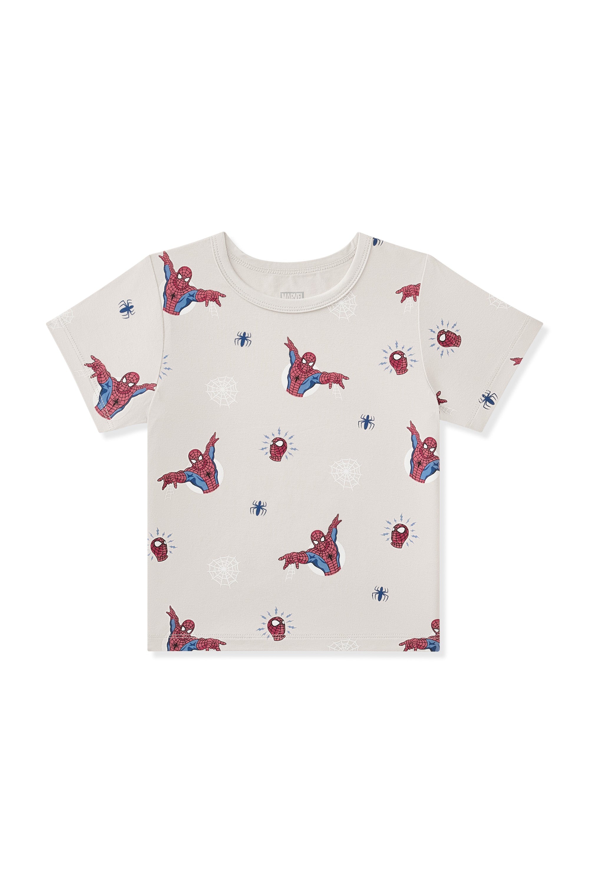 Oat Toddler Basic Tee with Spider-Man print on a white background