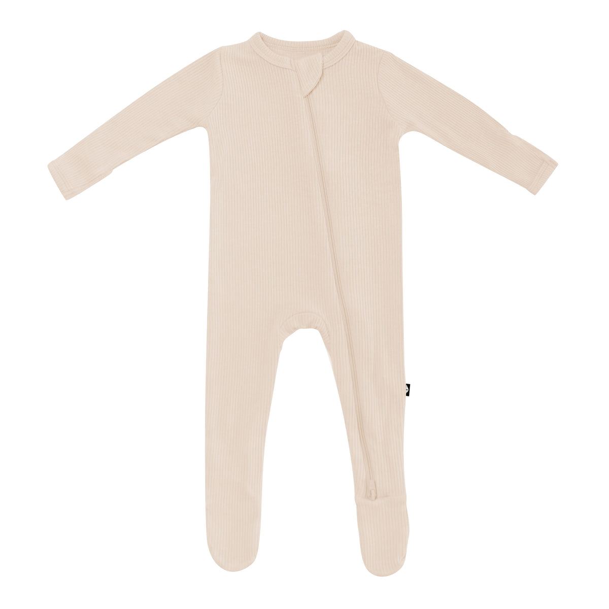 Product photo of the Ribbed Zipper Footie in Bisque