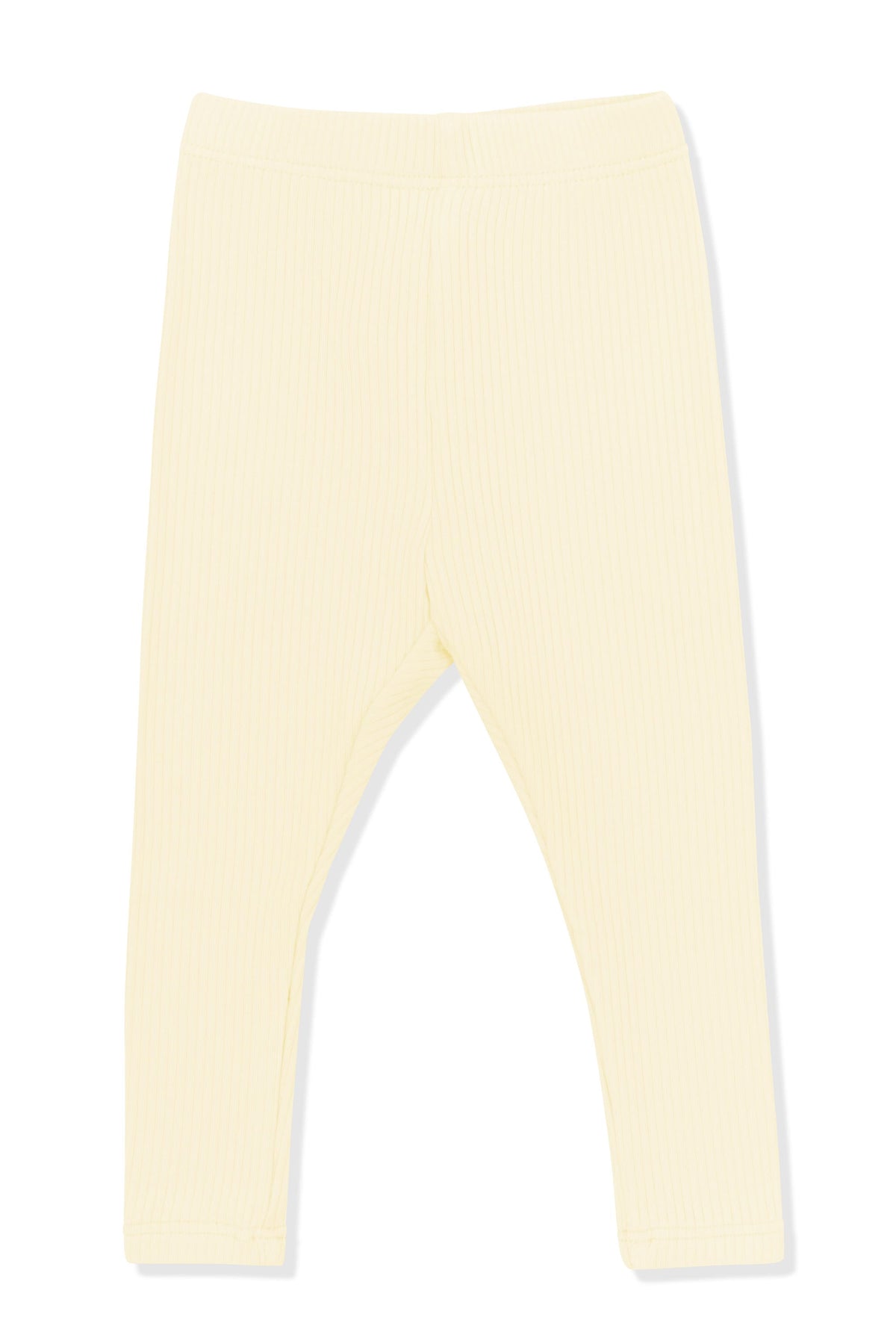 Product photo of the Ribbed Leggings in Chamomile on a white background