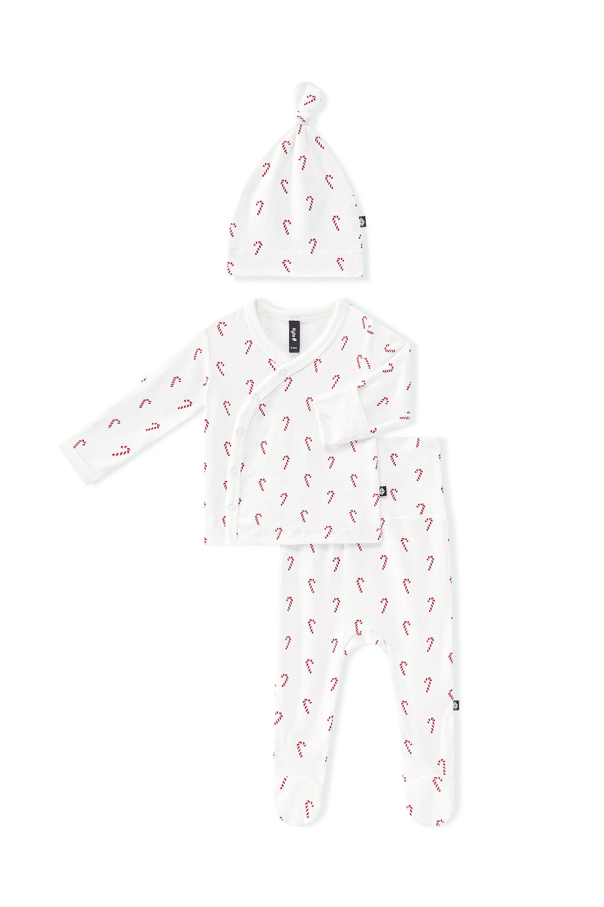 Pointelle Take Me Home Set with Cap Candy Cane on a white background