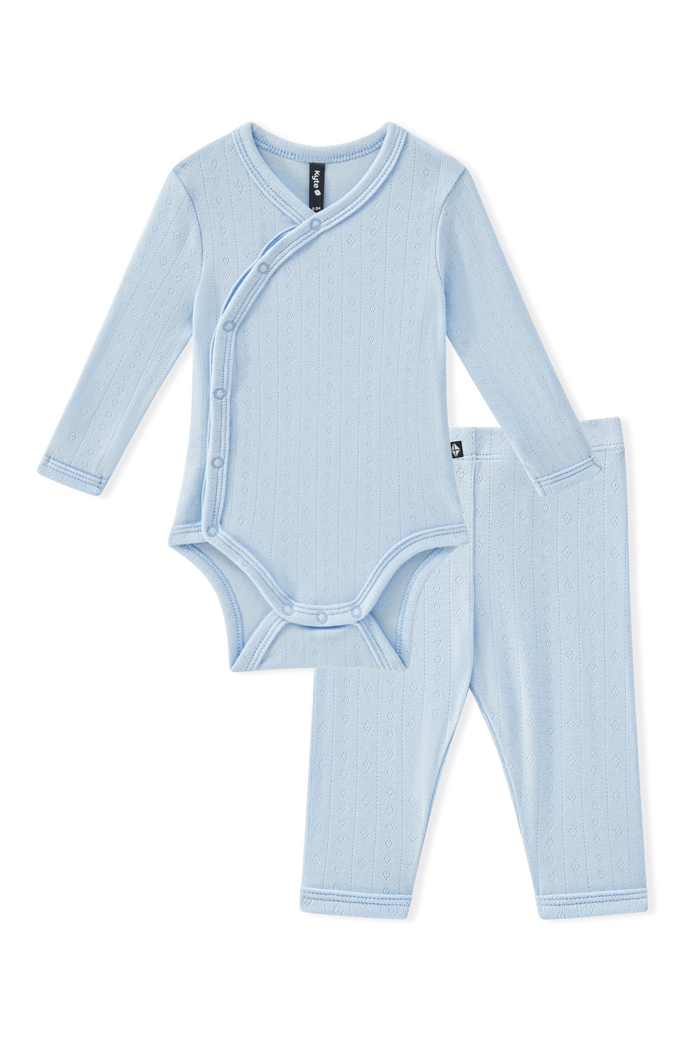Breeze color Pointelle Kimono Set on a white background