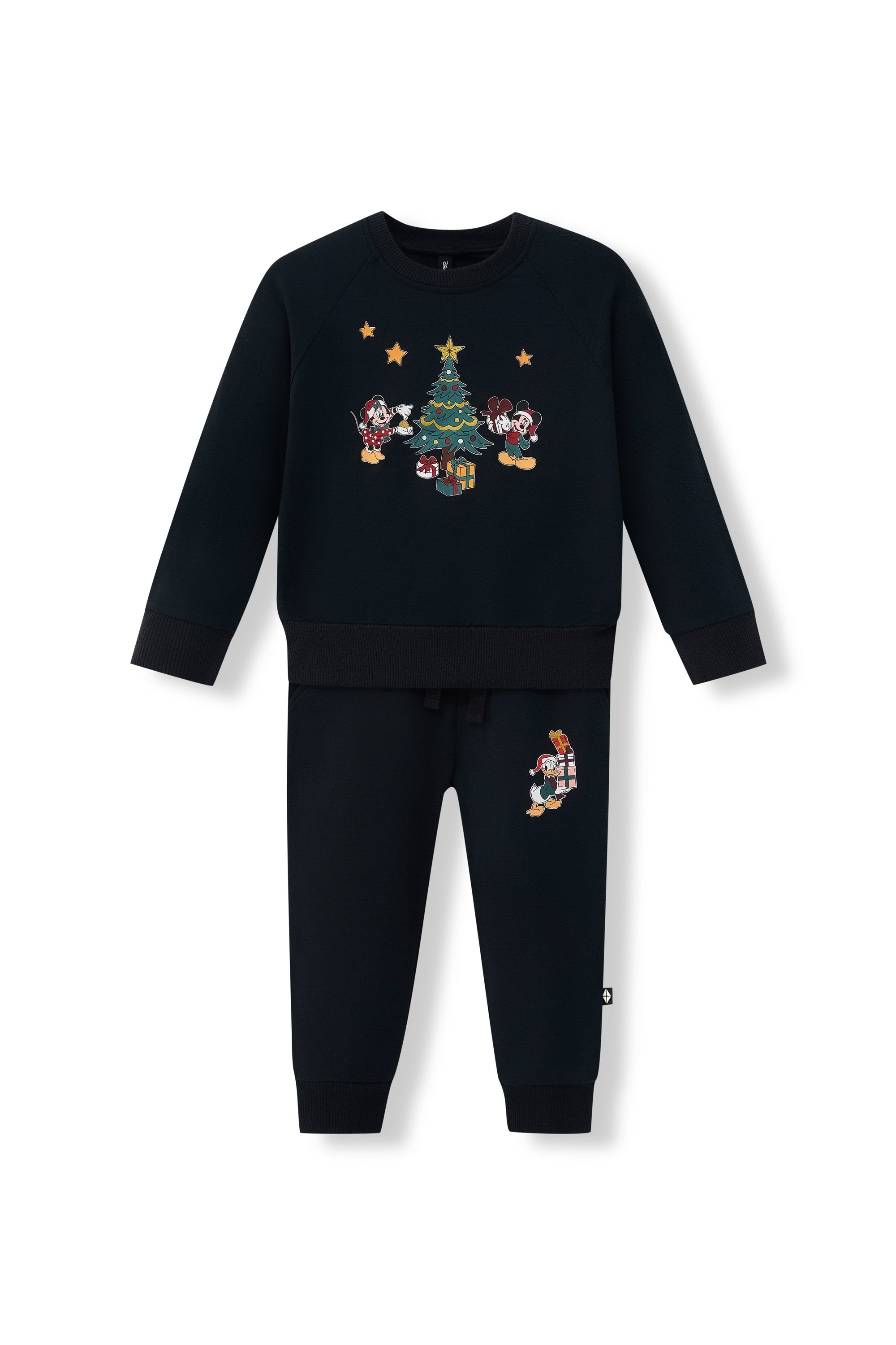 Long Sleeve Jogger Set in Mickey & Friends Christmas on Ice color on a white background