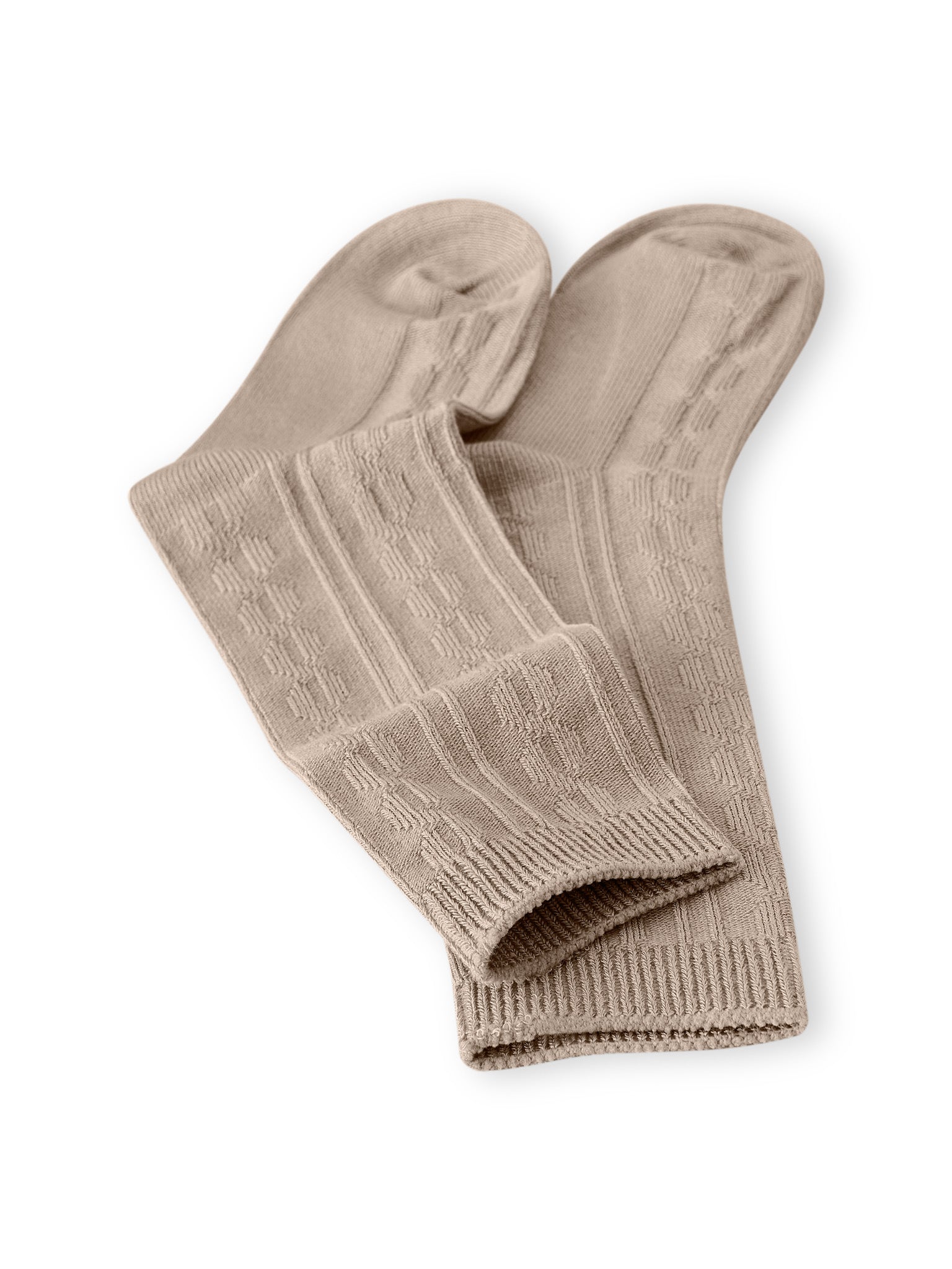 Knee High Socks in Bisque on a white background