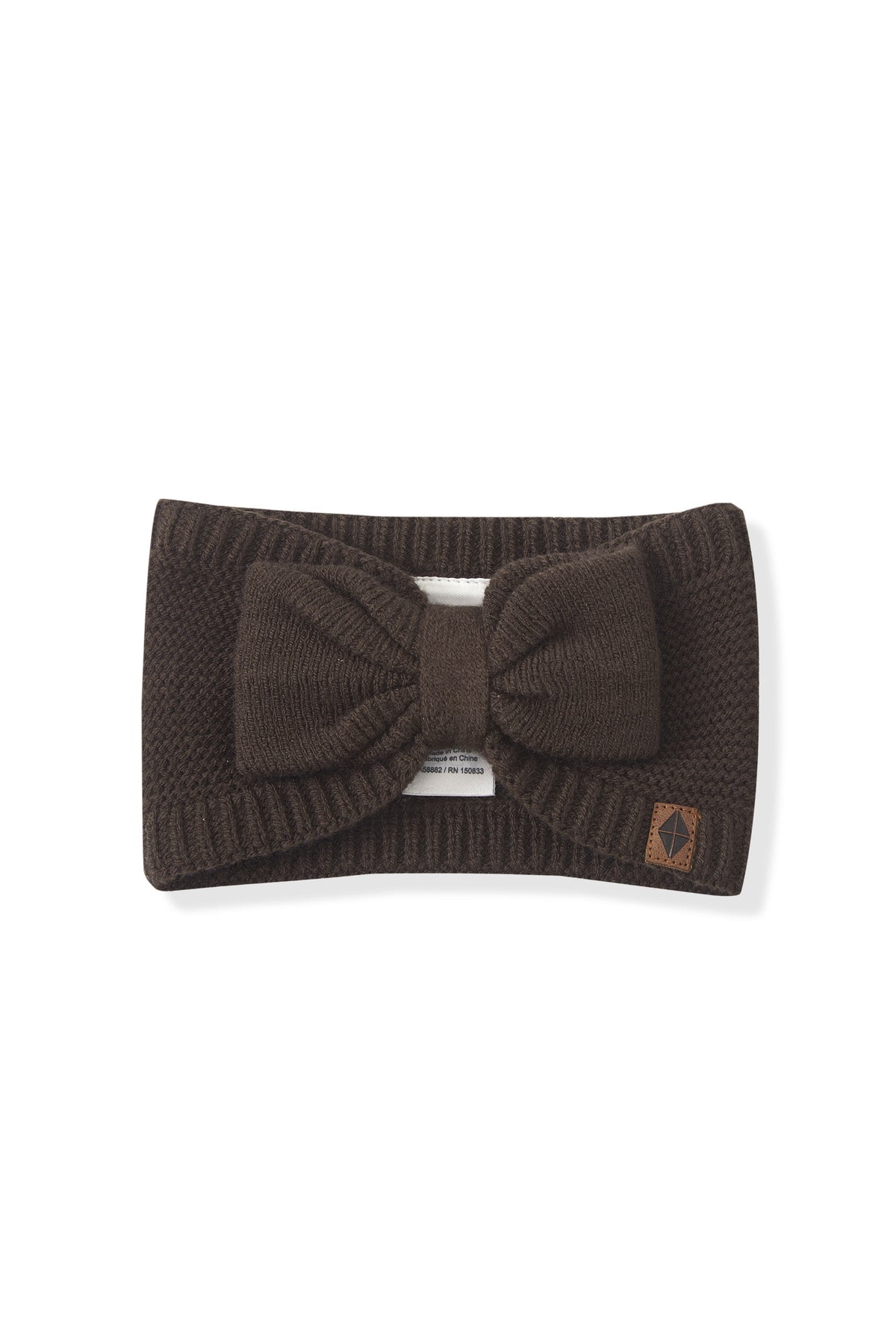 Chunky Knit Bow Headband in Espresso