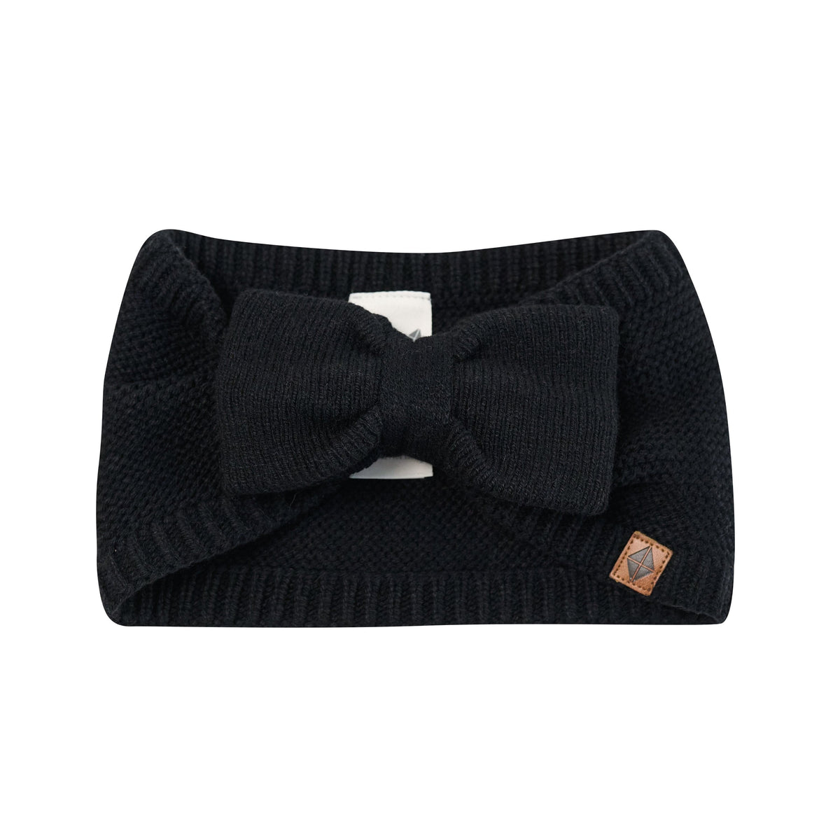 Product photo of the Chunky Knit Adult Bow Headband in Midnight