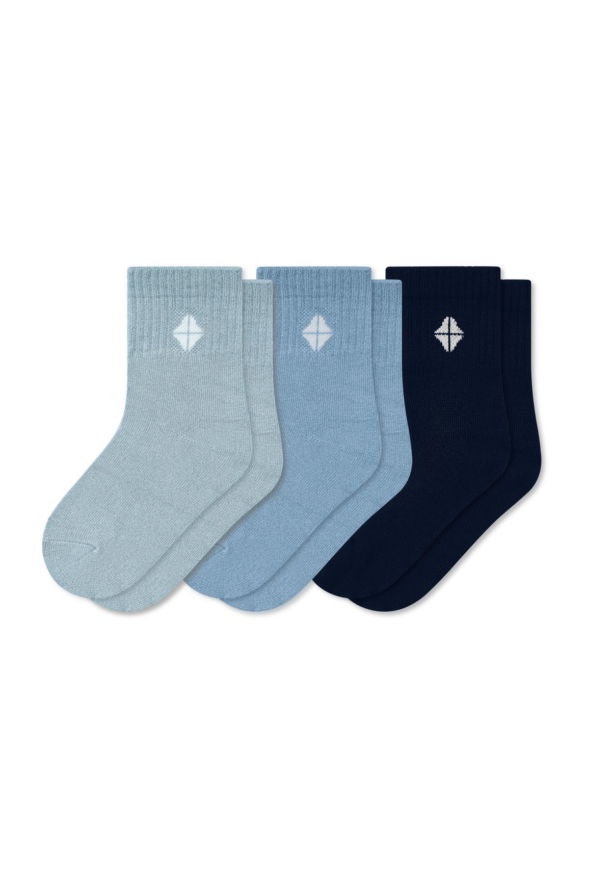 Crew Socks Combo 3-Pack in Cool laying flat on a white surface.