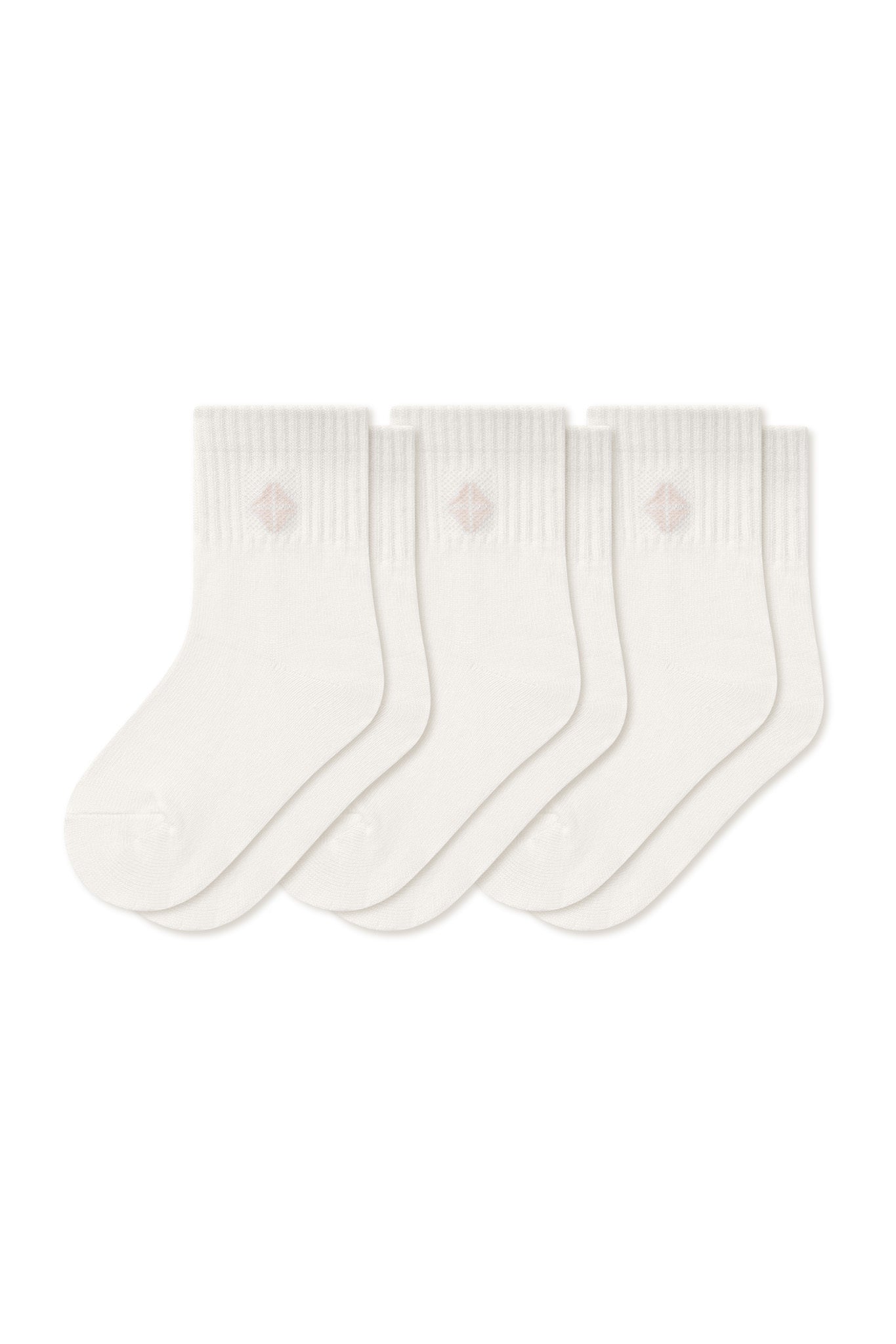 Crew Socks Combo 3-Pack in Cloud laying flat on a white surface.