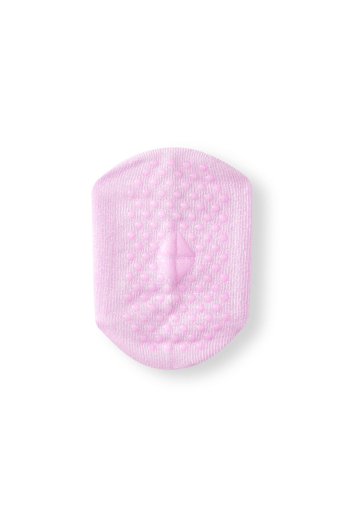 A single light pink textured non-slip sock with rounded corners, shown on a plain white background.