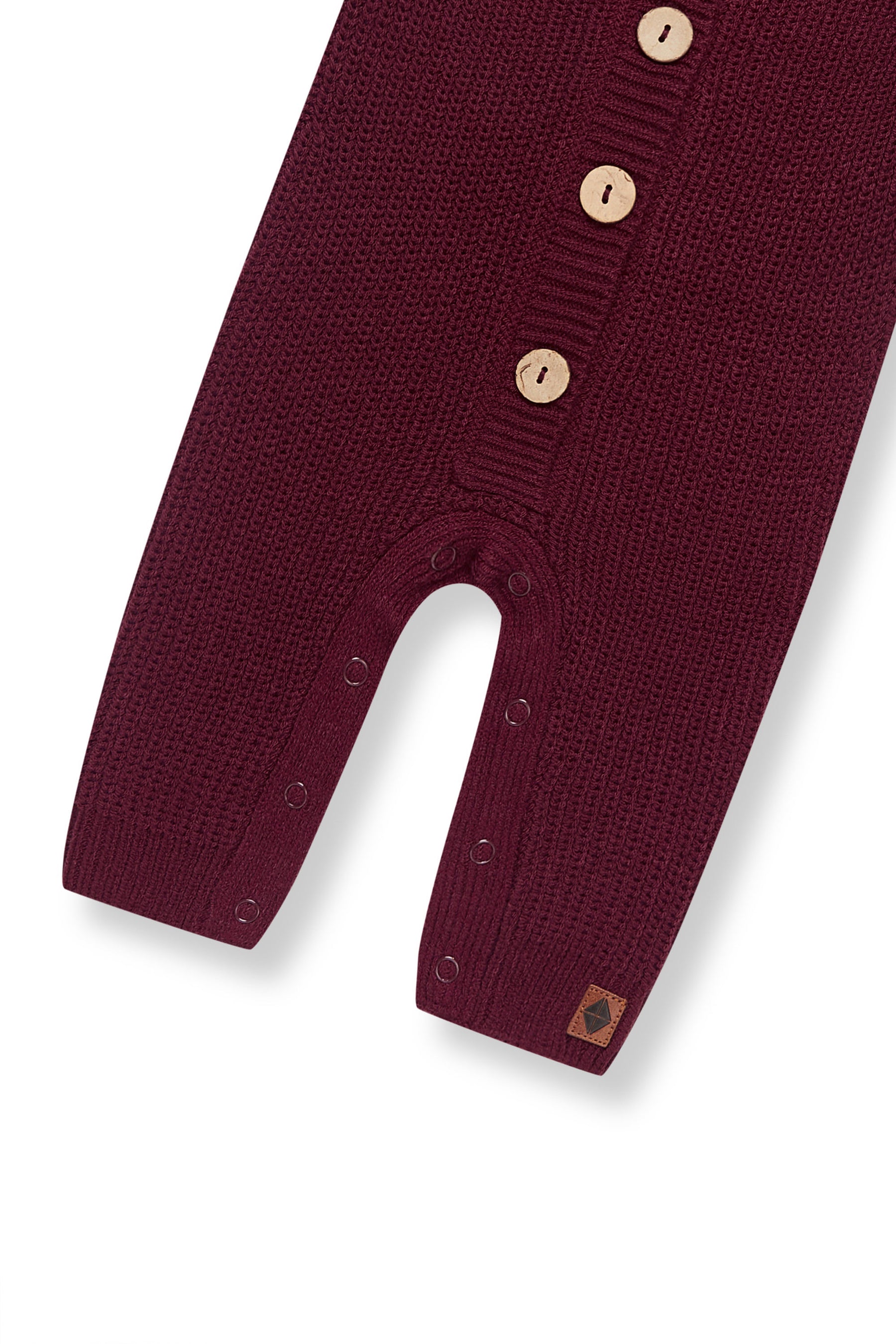 Bottom part of Chunky Knit Jumpsuit in Burgundy on a white background