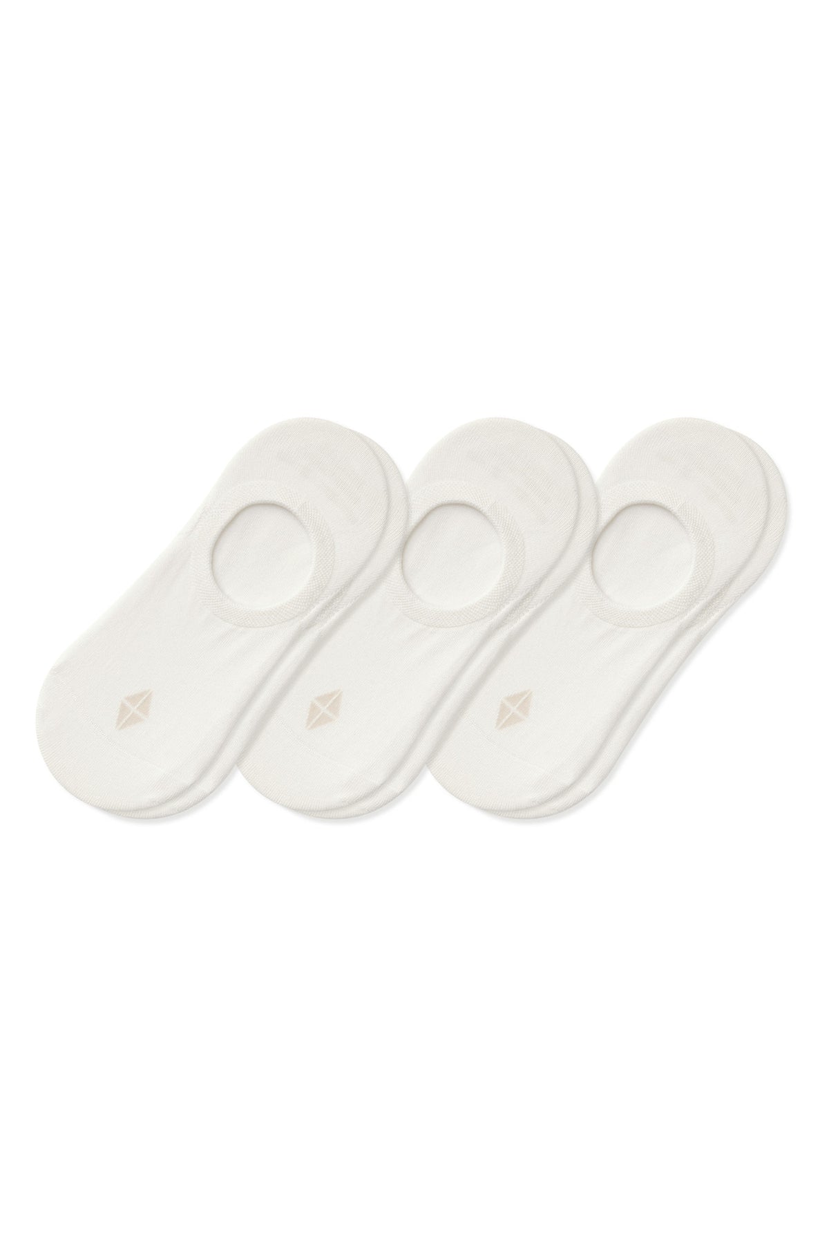 Women's No Show Socks 3-Pack in Cloud laying flat on a white surface.