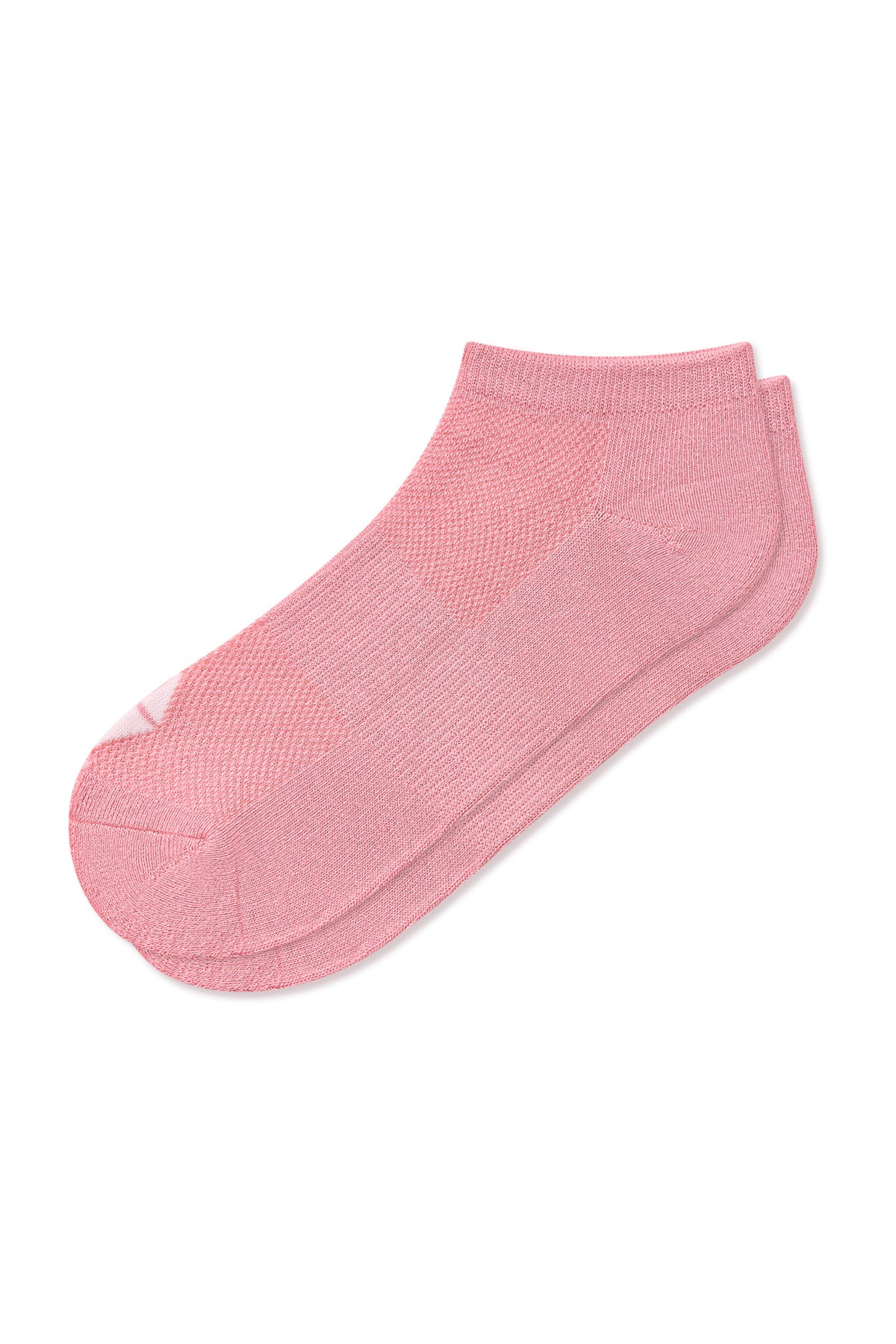 A single low-cut ankle sock in a soft, heathered light pink color, shown against a plain white background.