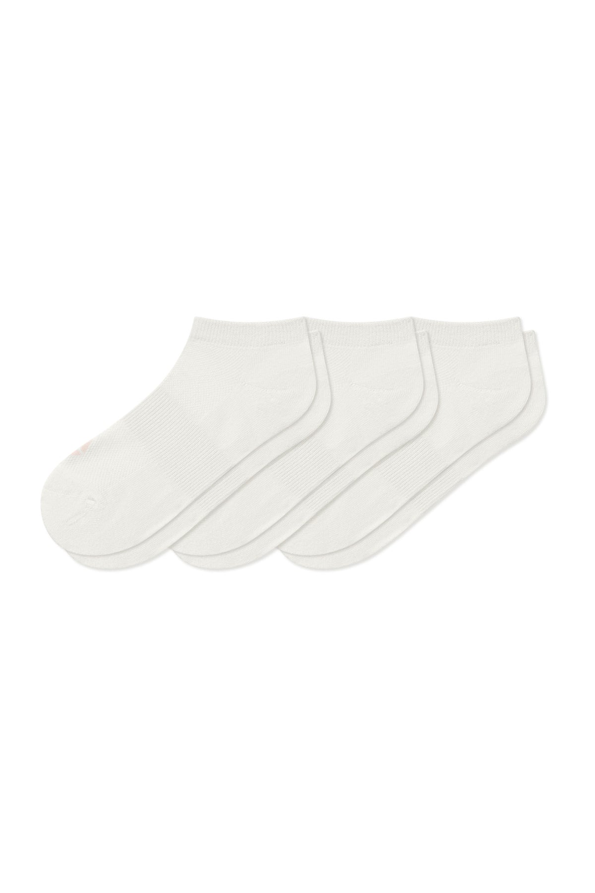 Women's Ankle Socks 3-Pack in Cloud laying flat on a white background.