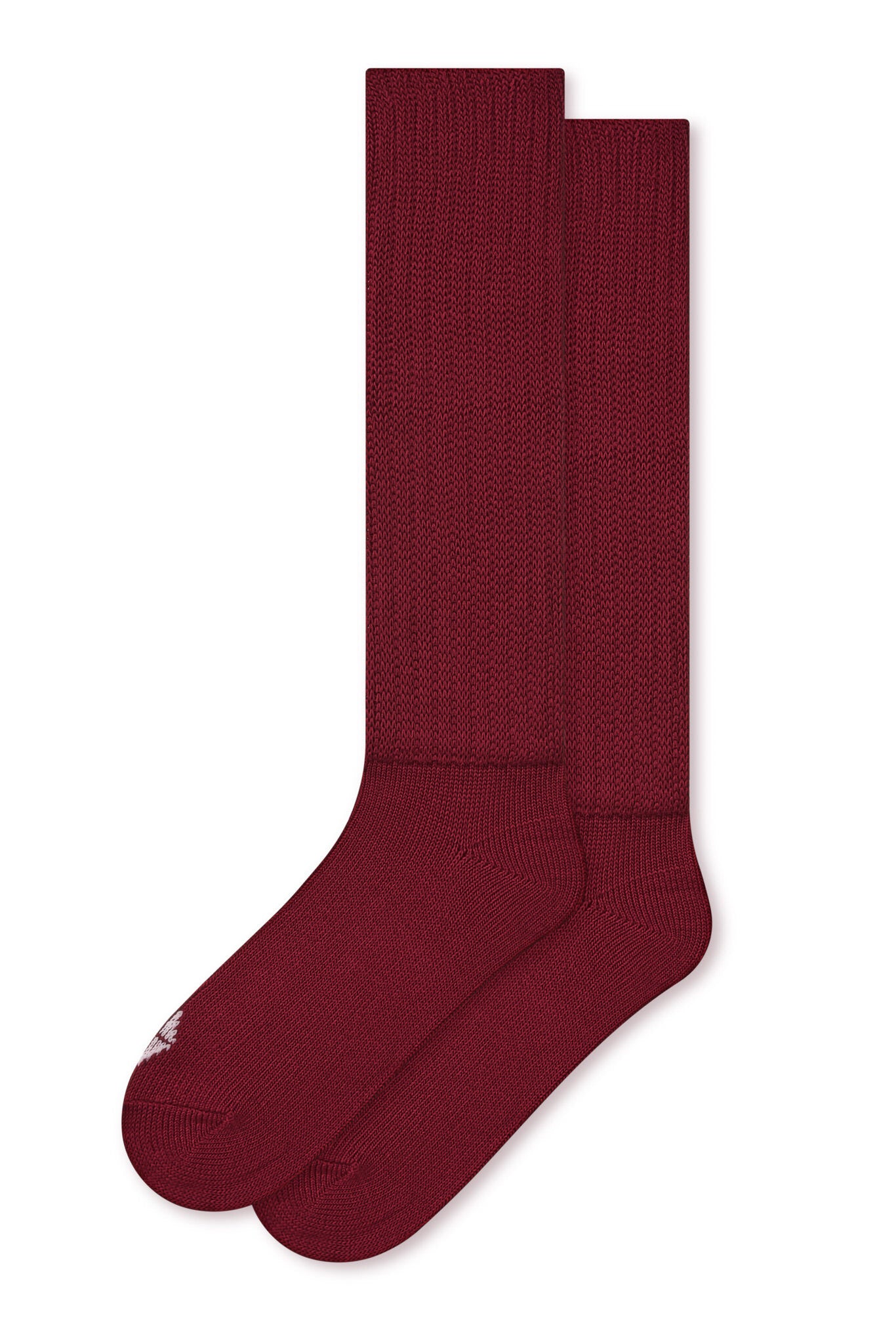 Adult Scrunch Socks in Ruby on a white background