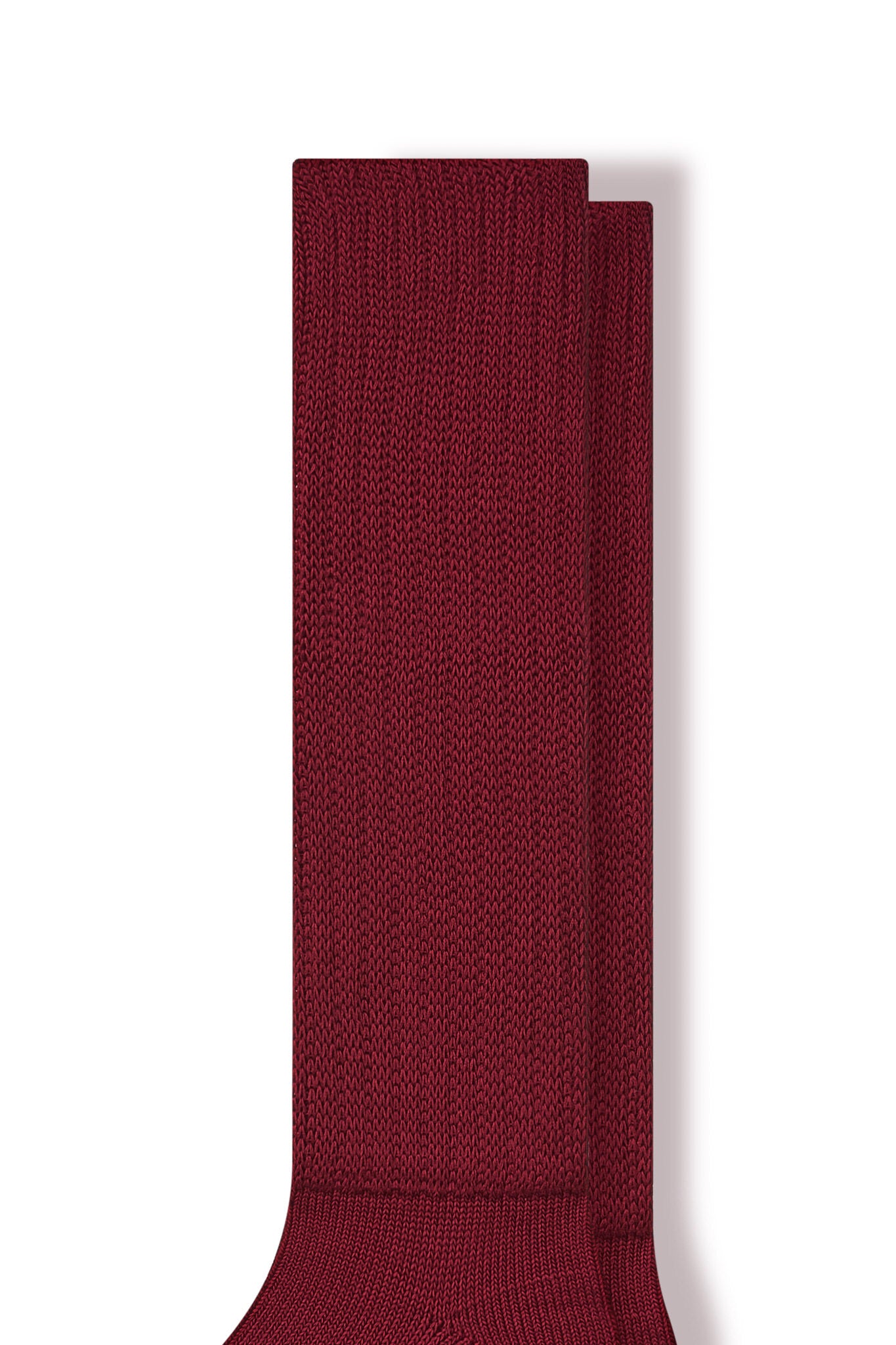 Top part of Adult Scrunch Socks in Ruby on a white background