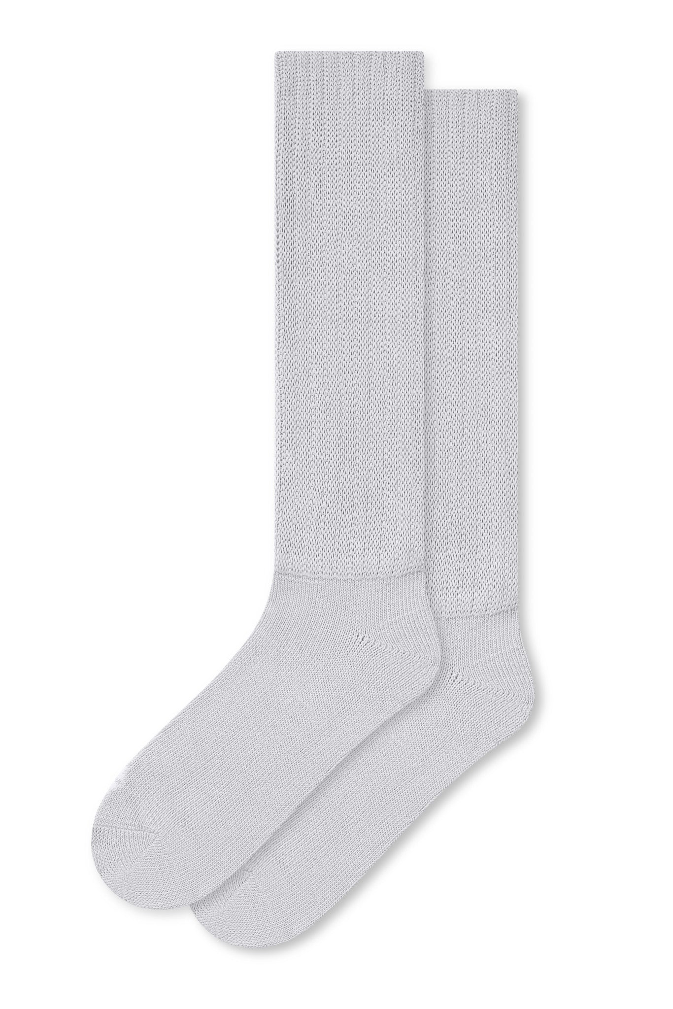 Adult Scrunch Socks in Storm laying flat on a white background.