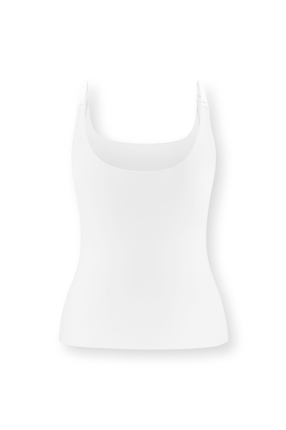 Back side of Women's Nursing Tank in Snow on white background
