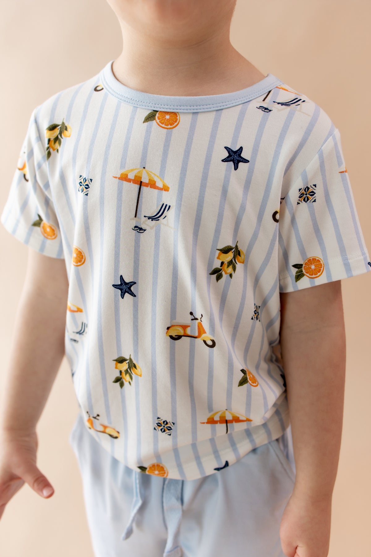 Close up of the Toddler Basic Tee in Amalfi Coast