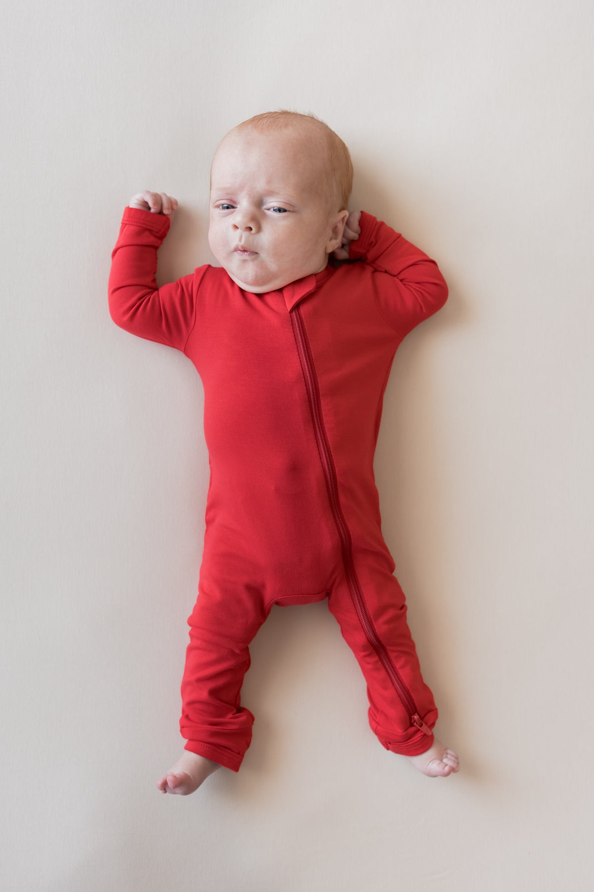 Zippered Romper in Cardinal