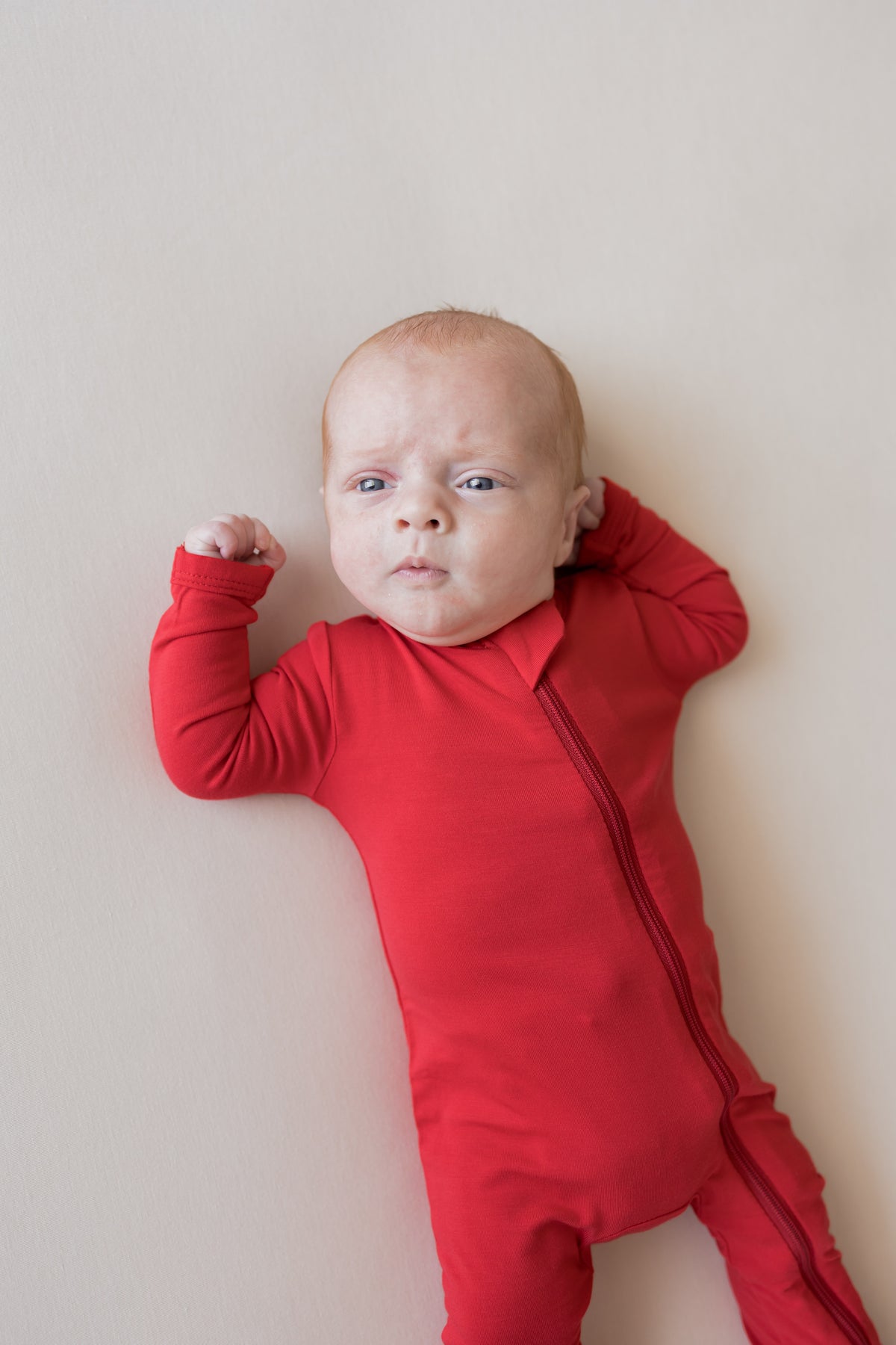 Zippered Romper in Cardinal